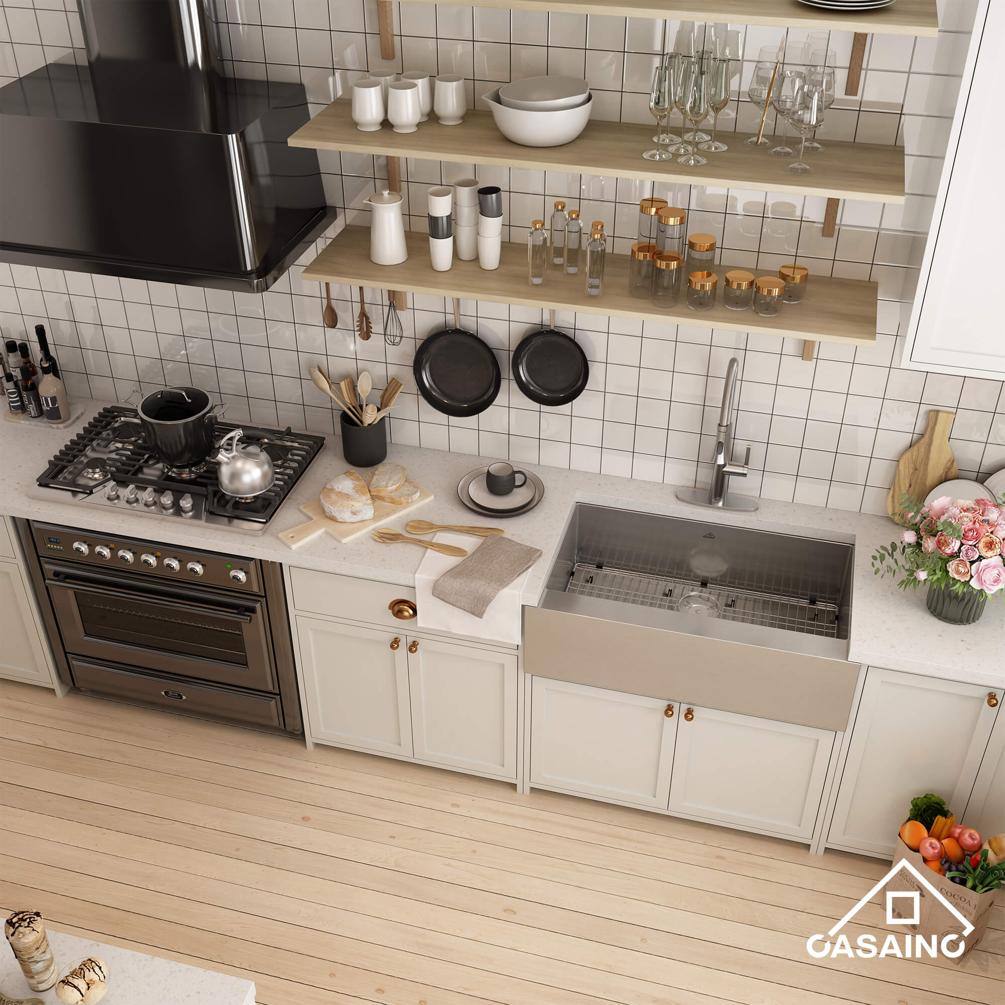 30"/33"/36" Premium All-in-One Deep Basin 304 Stainless Steel Kitchen Sink with Drain Rack,Golden R10 Radius, Smart Drainage, Noise Reduction Features,Innovative X-Shaped Drainage Steel Sink