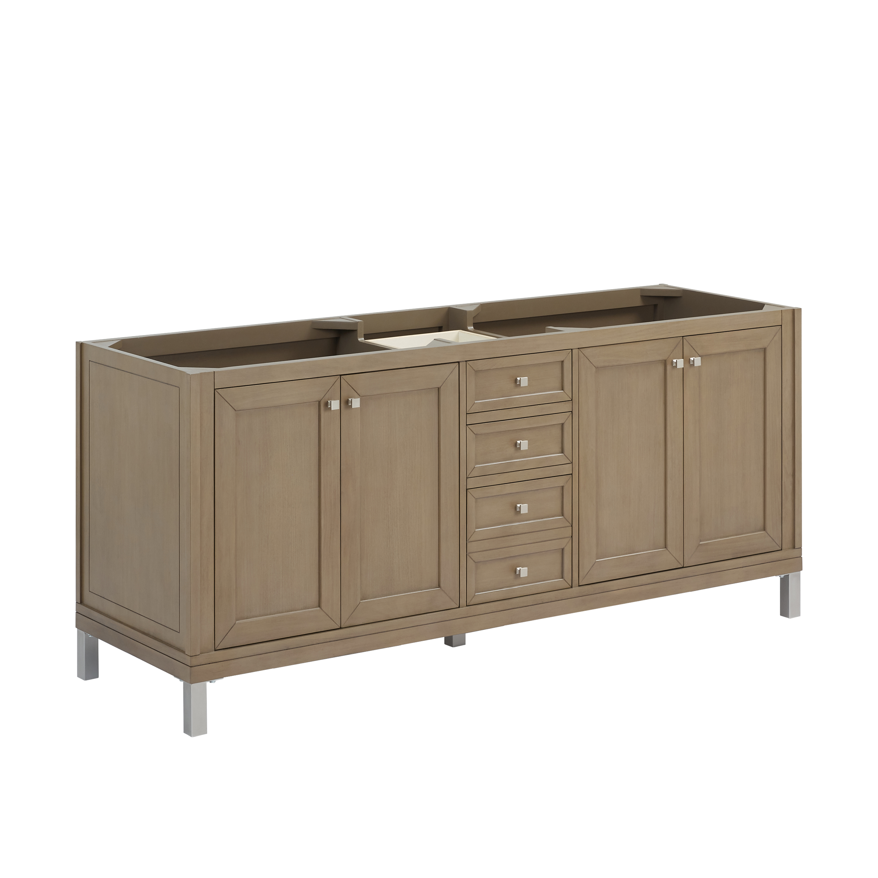 James Martin Chicago 72" Double Vanity Cabinet with Double Doors, Drawers & Adjustable Shelves