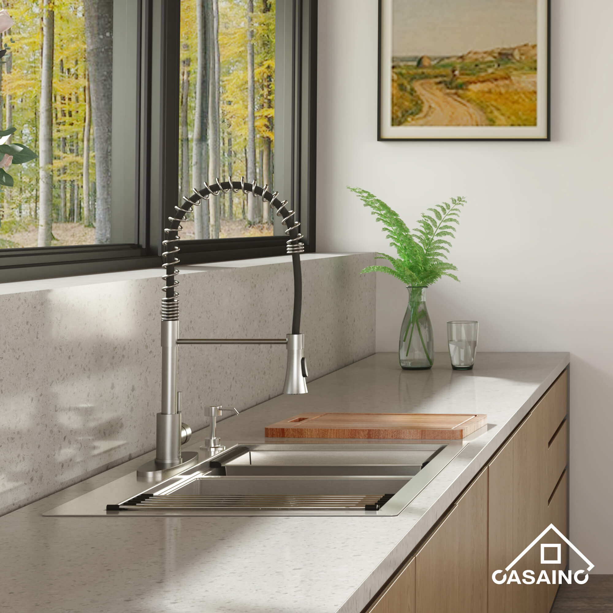33" Two-tiered Workstation 304 Stainless Steel Sink, Fast Drainage,Silent Noise Reductio, Golden R10 Tight Radius, Scratch-Resistant and Oil-Repellent