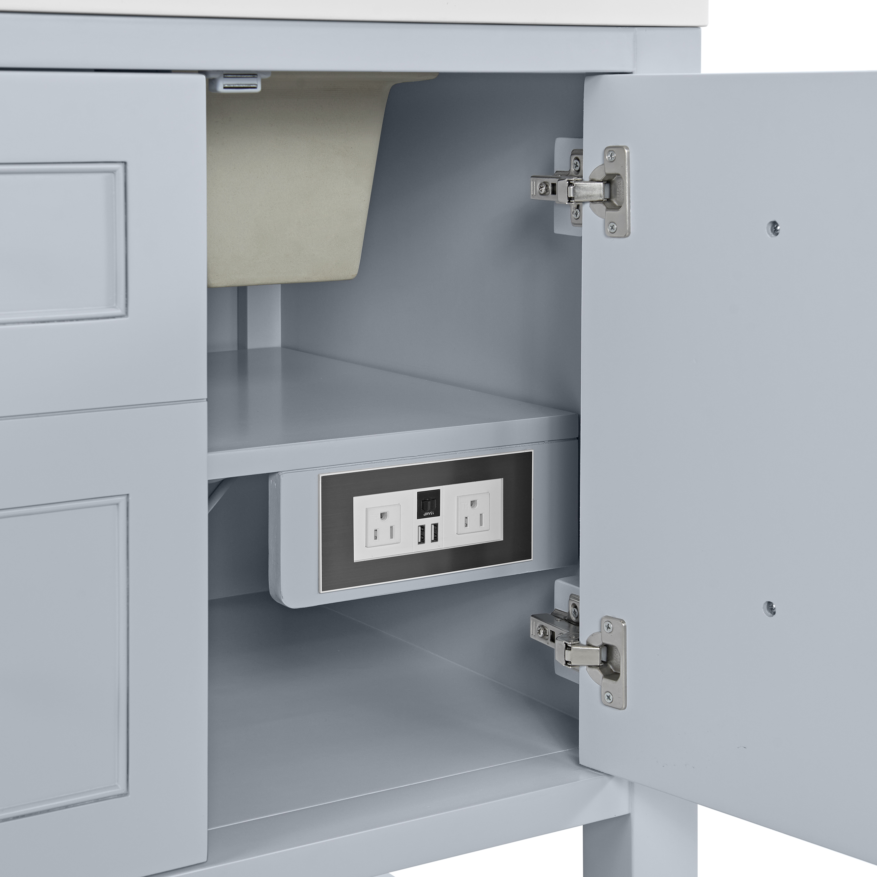 James Martin Breckenridge 30" Double Door Single Vanity Cabinet, Serenity Blue