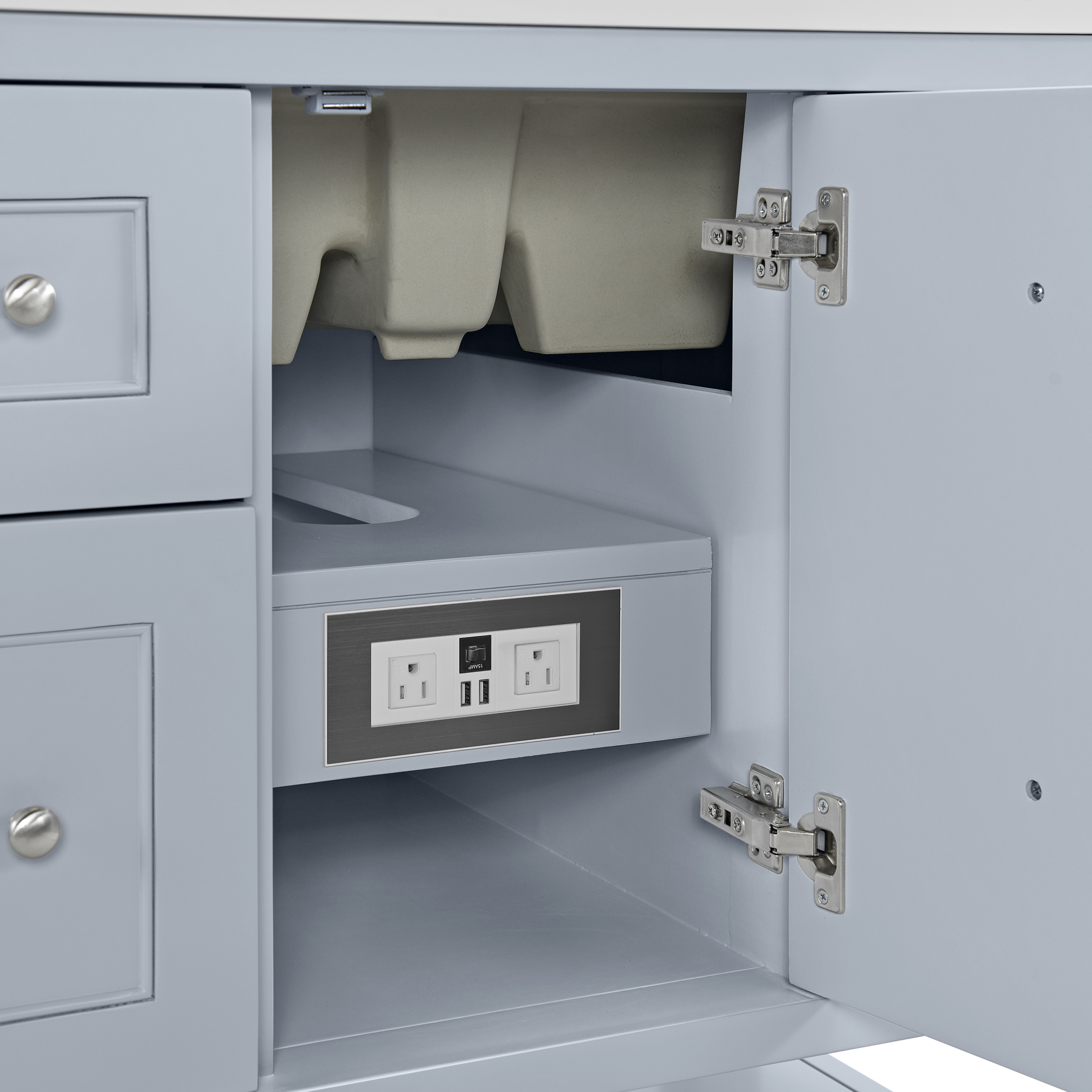 James Martin Breckenridge 36" Double Door Single Vanity Cabinet, Serenity Blue