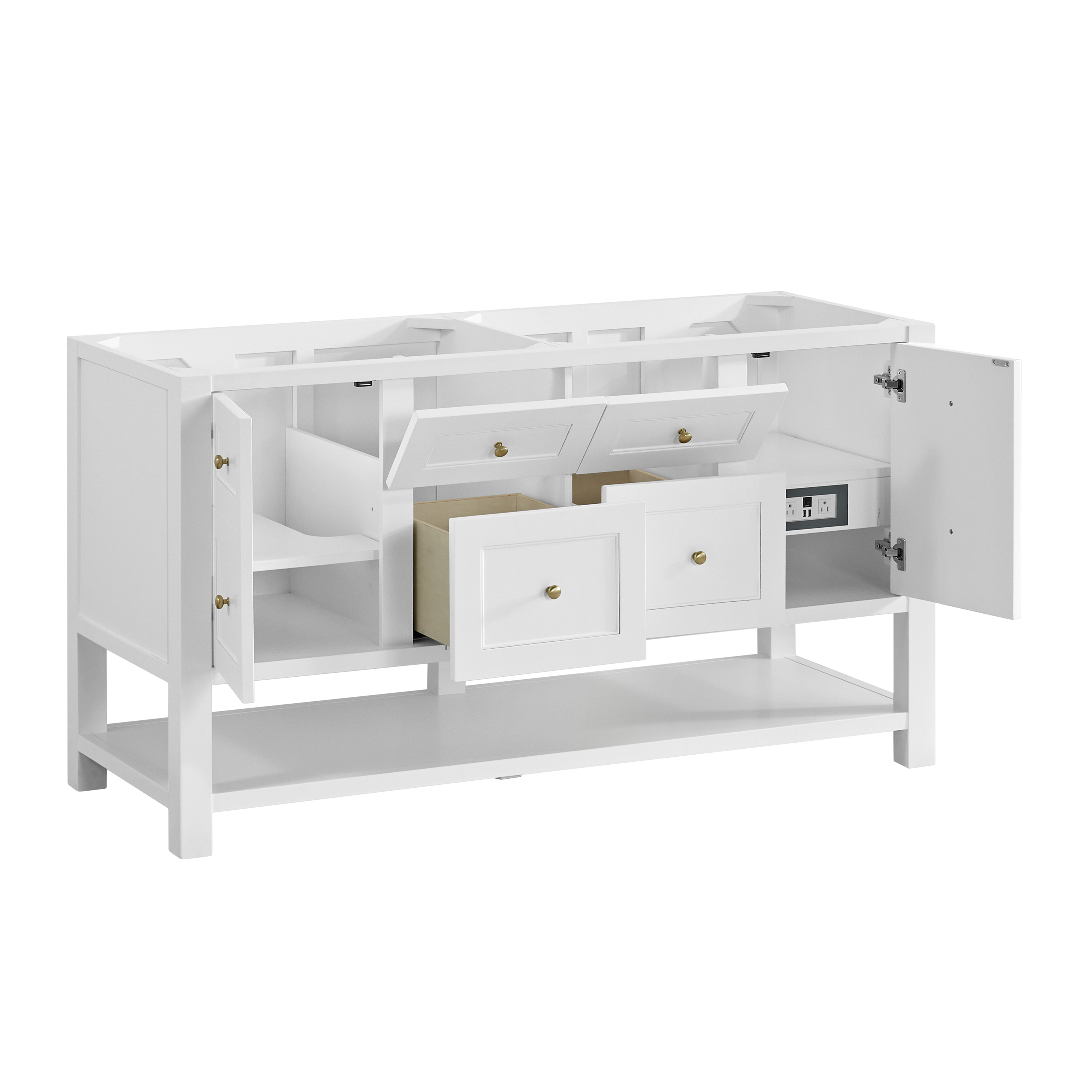 James Martin Breckenridge 60" Double Vanity Cabinet, Bright White