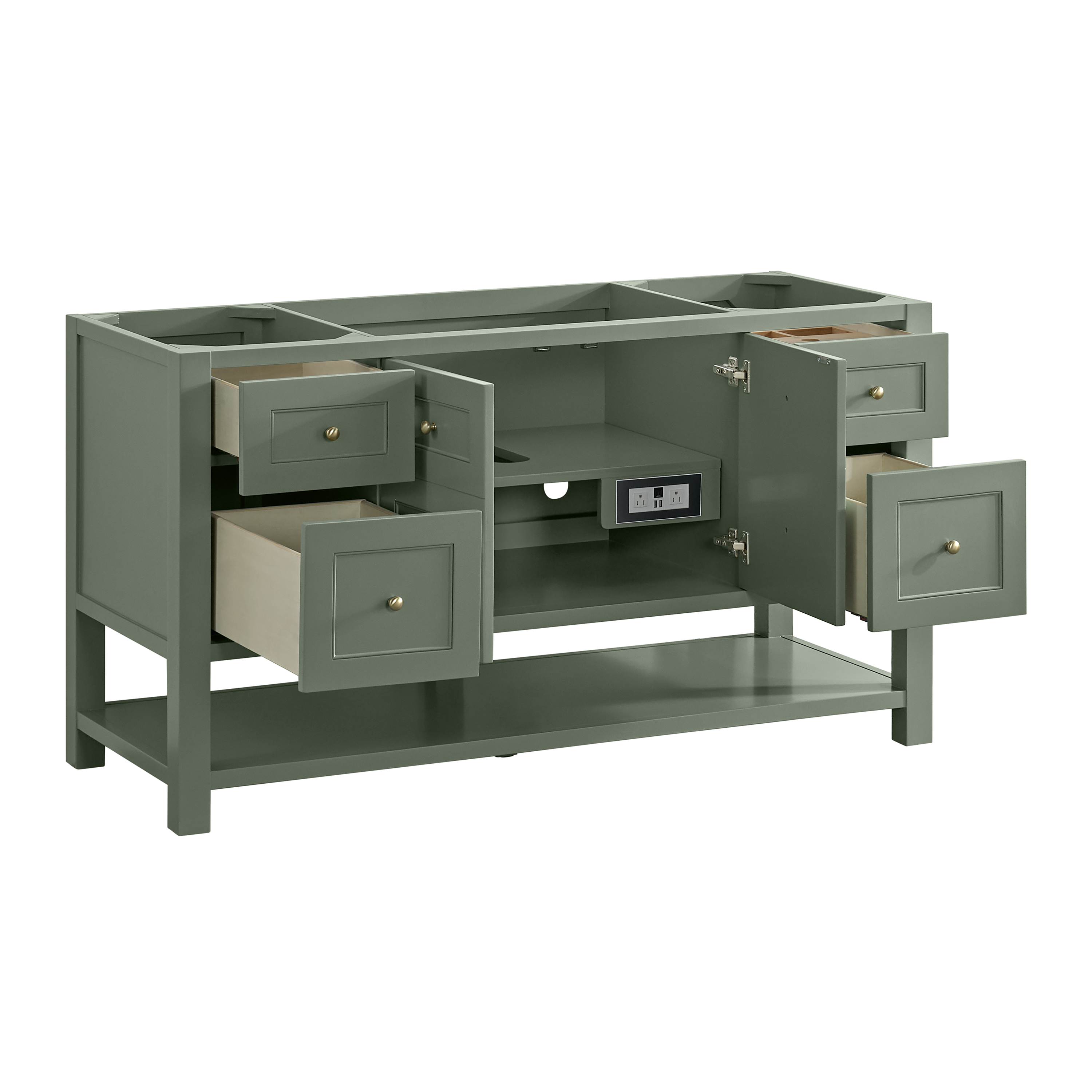 James Martin Breckenridge 60" Single Vanity Cabinet with Built-in USB/120V Power Outlet