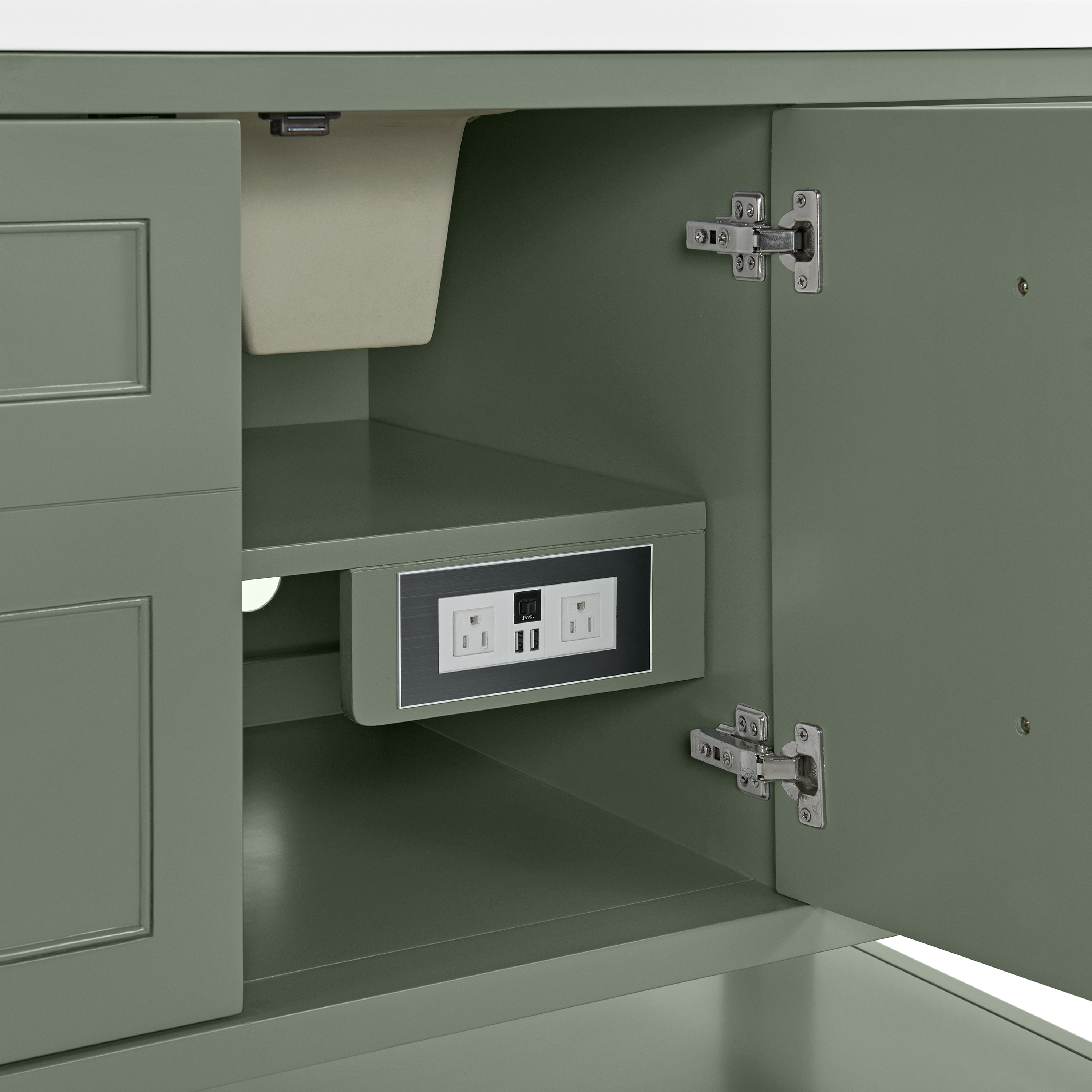 James Martin Breckenridge 60" Single Vanity Cabinet with Built-in USB/120V Power Outlet