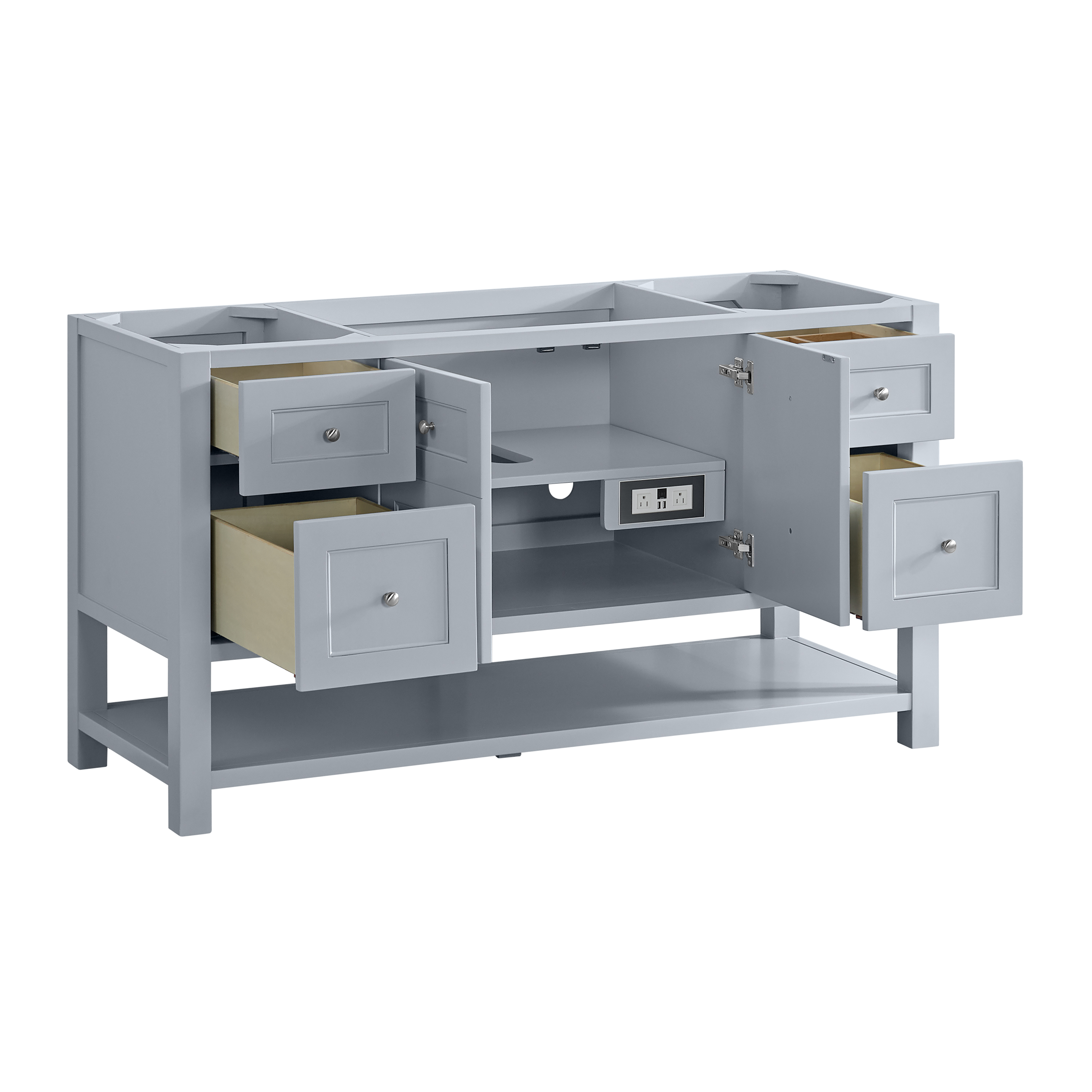 James Martin Breckenridge 60" Single Vanity Cabinet with Built-in USB/120V Power Outlet