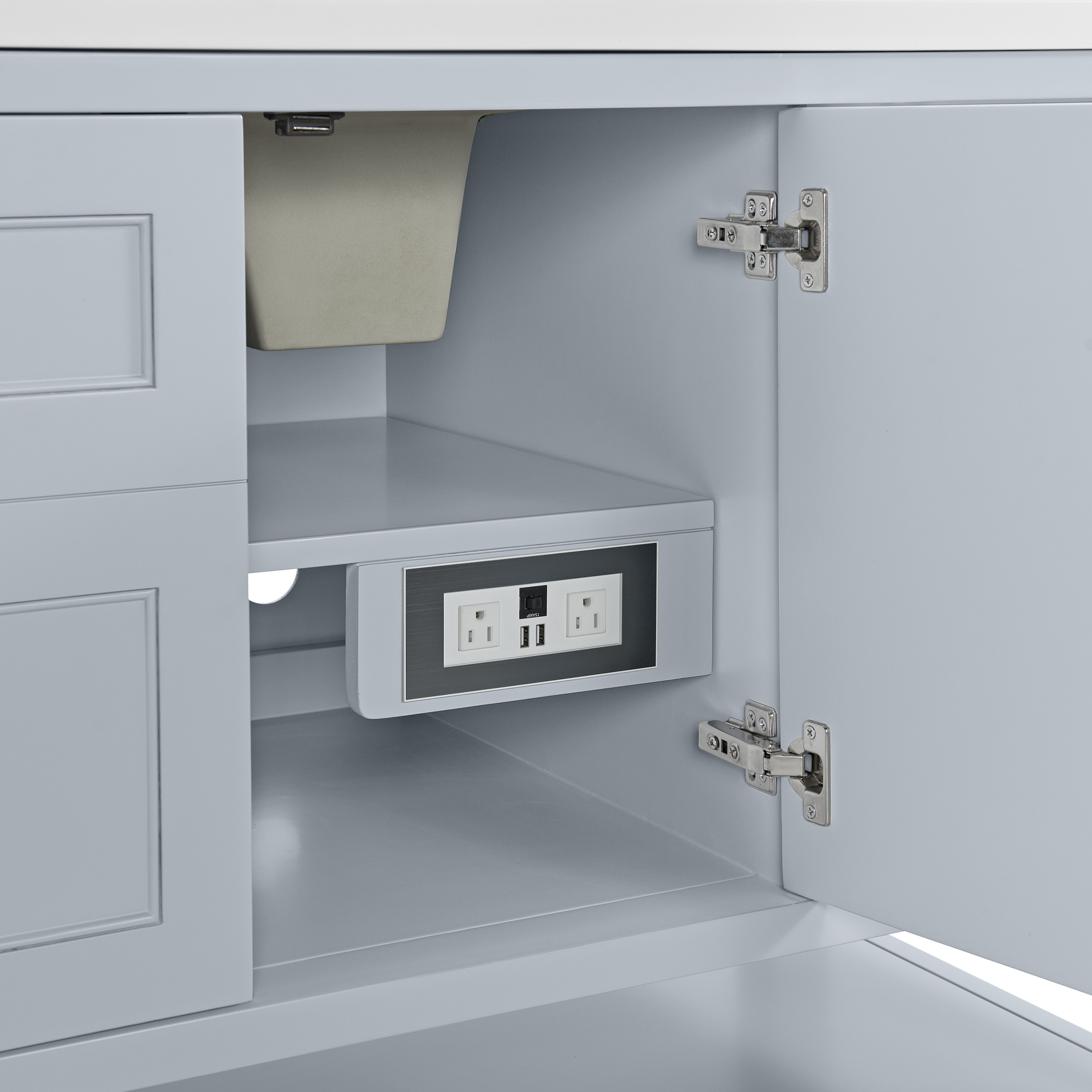 James Martin Breckenridge 60" Single Vanity Cabinet with Built-in USB/120V Power Outlet