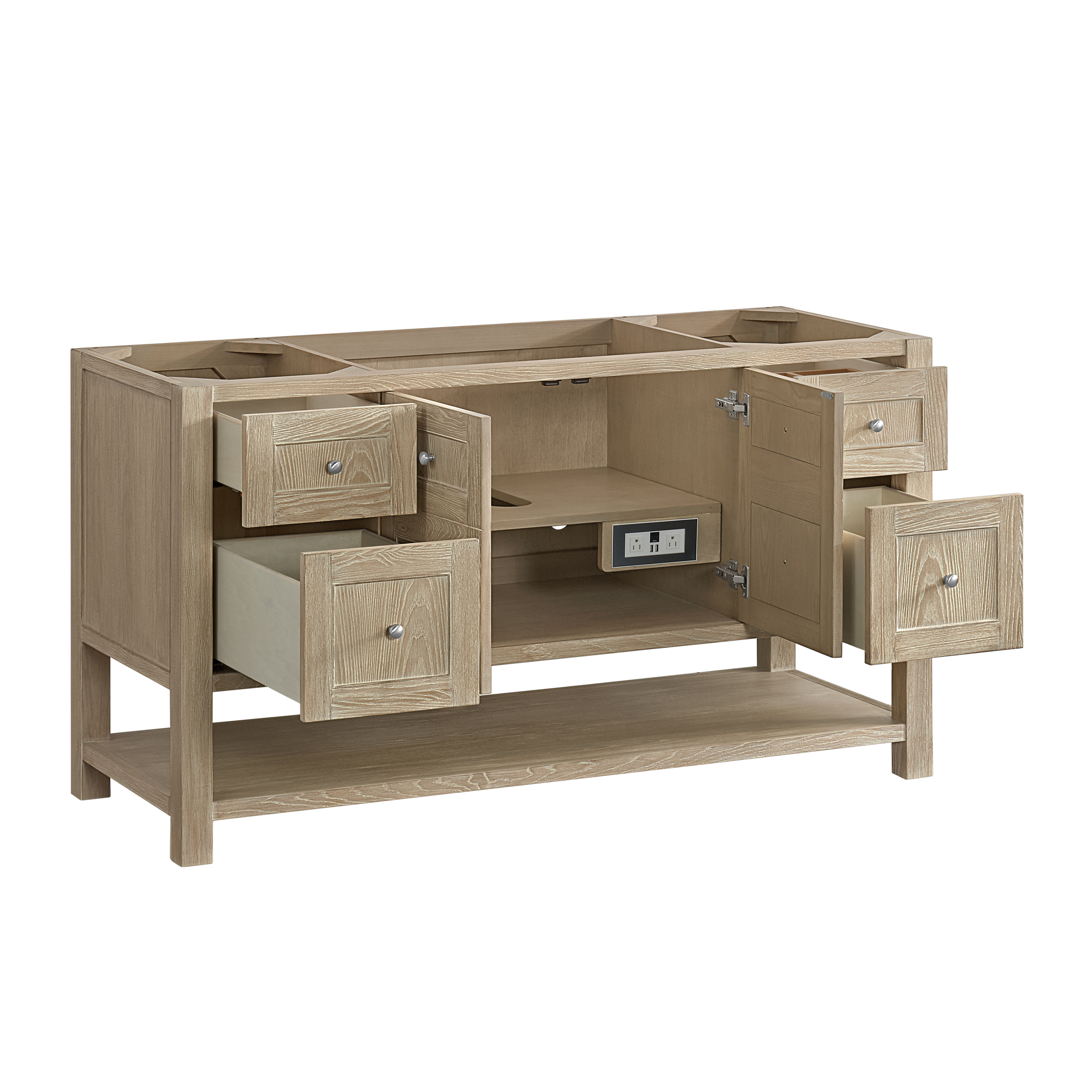 James Martin Breckenridge 60" Single Vanity Cabinet with Built-in USB/120V Power Outlet