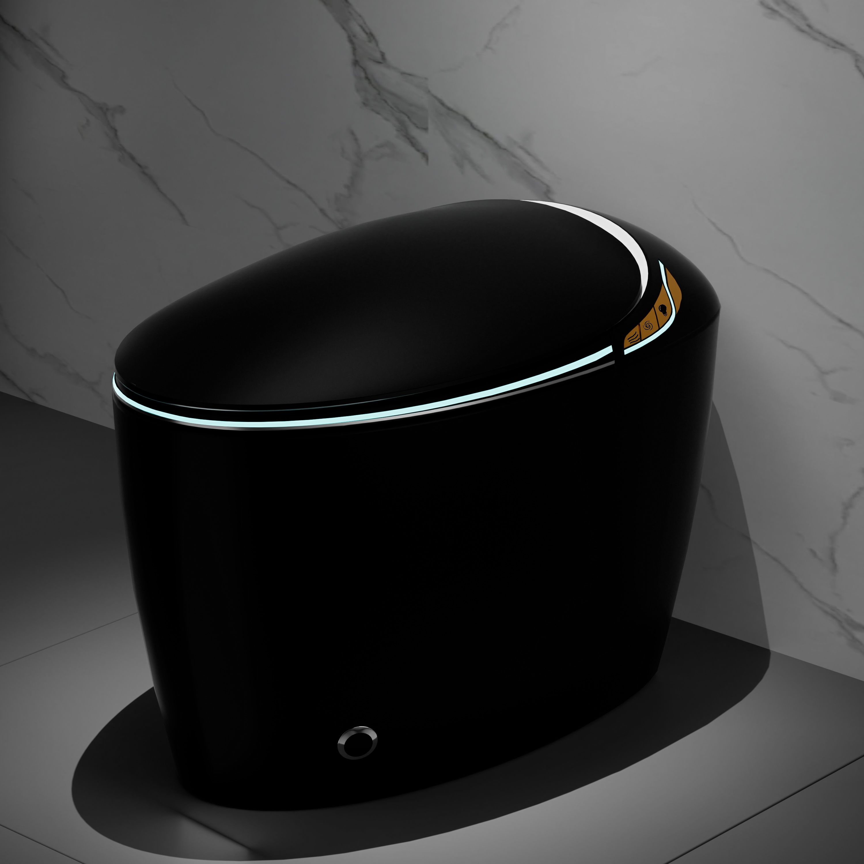 Smart Egg-Shaped Toilet with Built-in Bidet and Soft Ambient Light