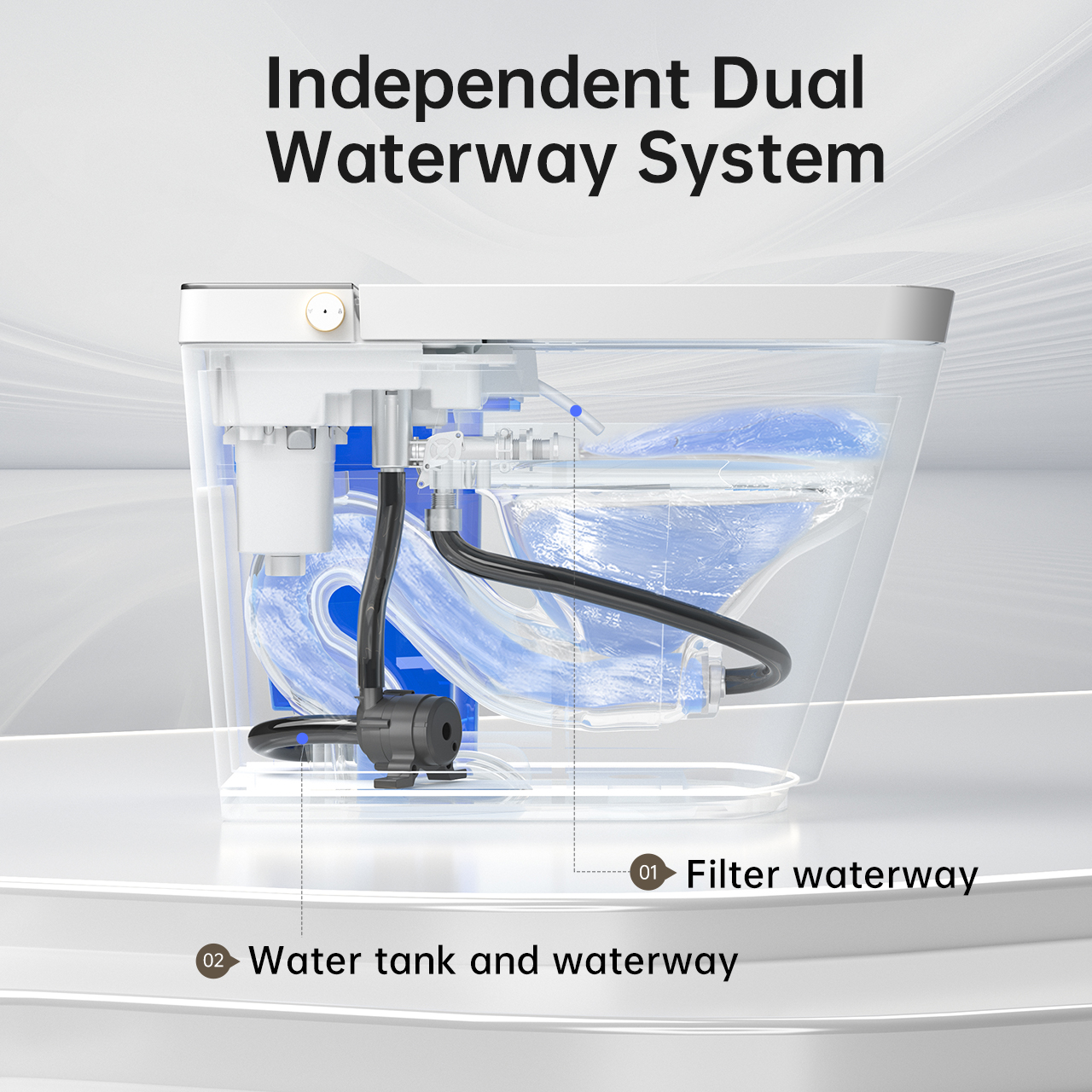 Luxury Smart Bidet Toilet with Built-in Tank, Voice Control & Self-Cleaning Nozzle