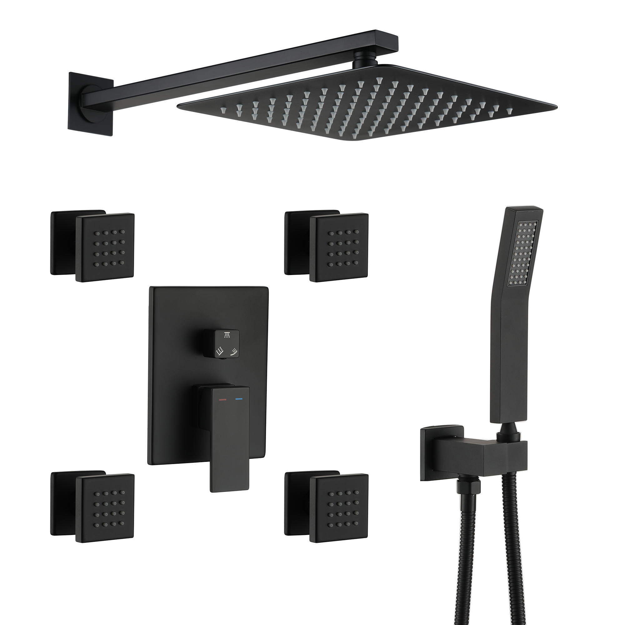 10-Inch Stainless Steel Shower System with 4 Body Jets