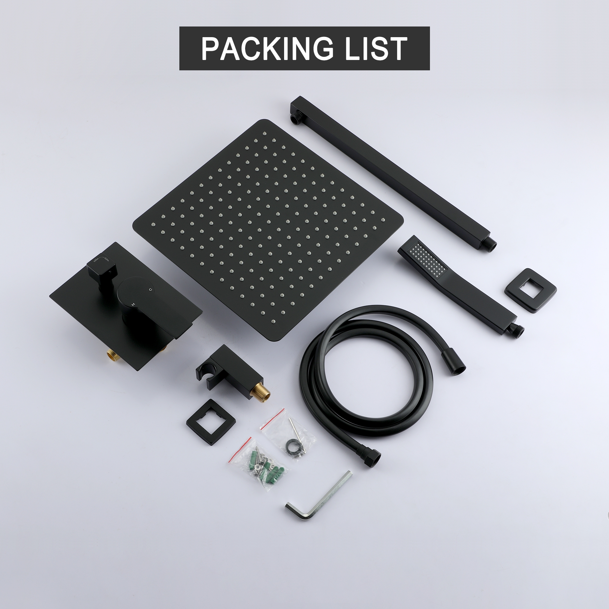 10-inch/12inch Rainfall Shower System With Hand Shower & Pressure-Balanced Valve