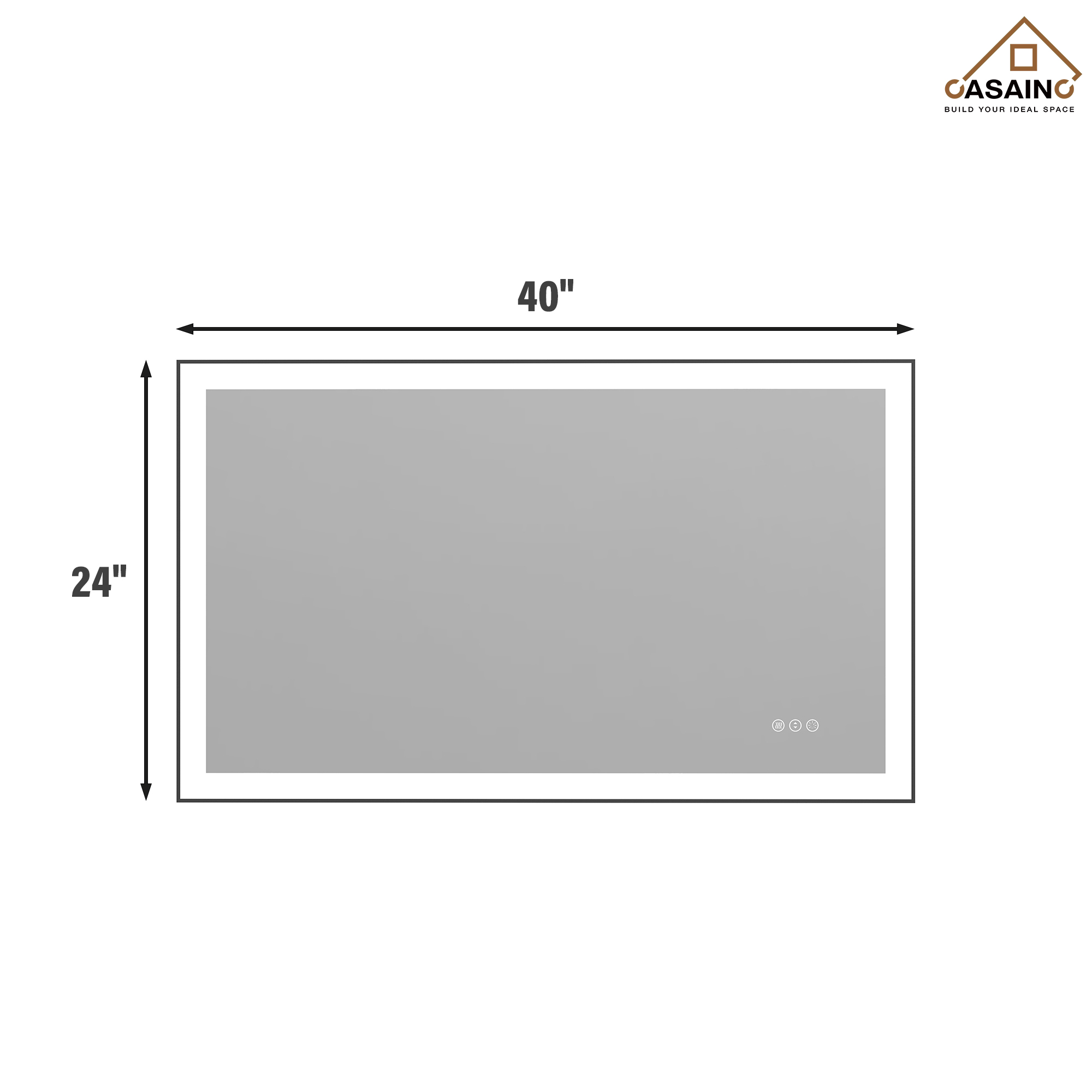 Tempered Glass LED Mirror with Aluminum Frame for Bathroom Vanity