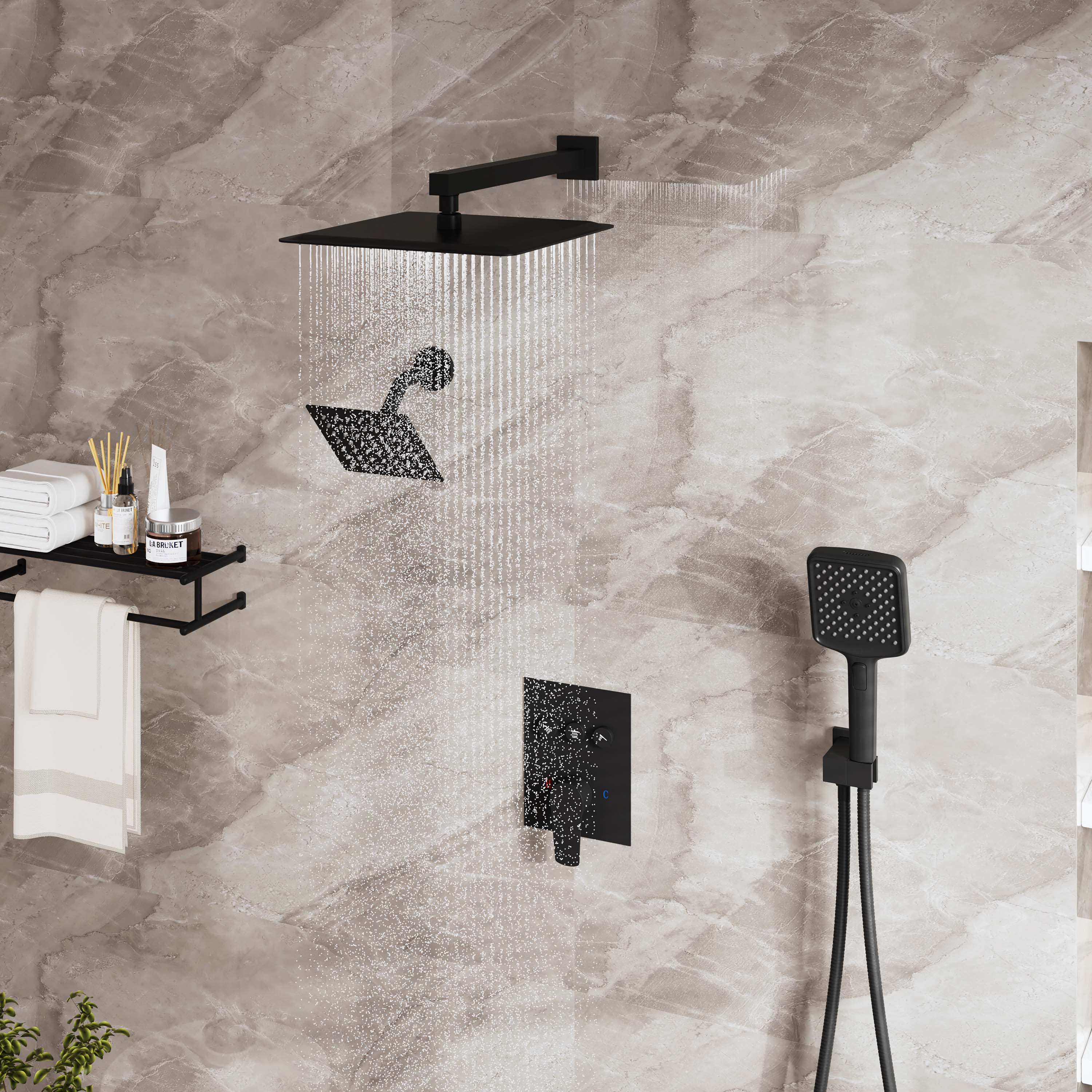 12-inch Dual Shower System with 4-Function Handheld Shower