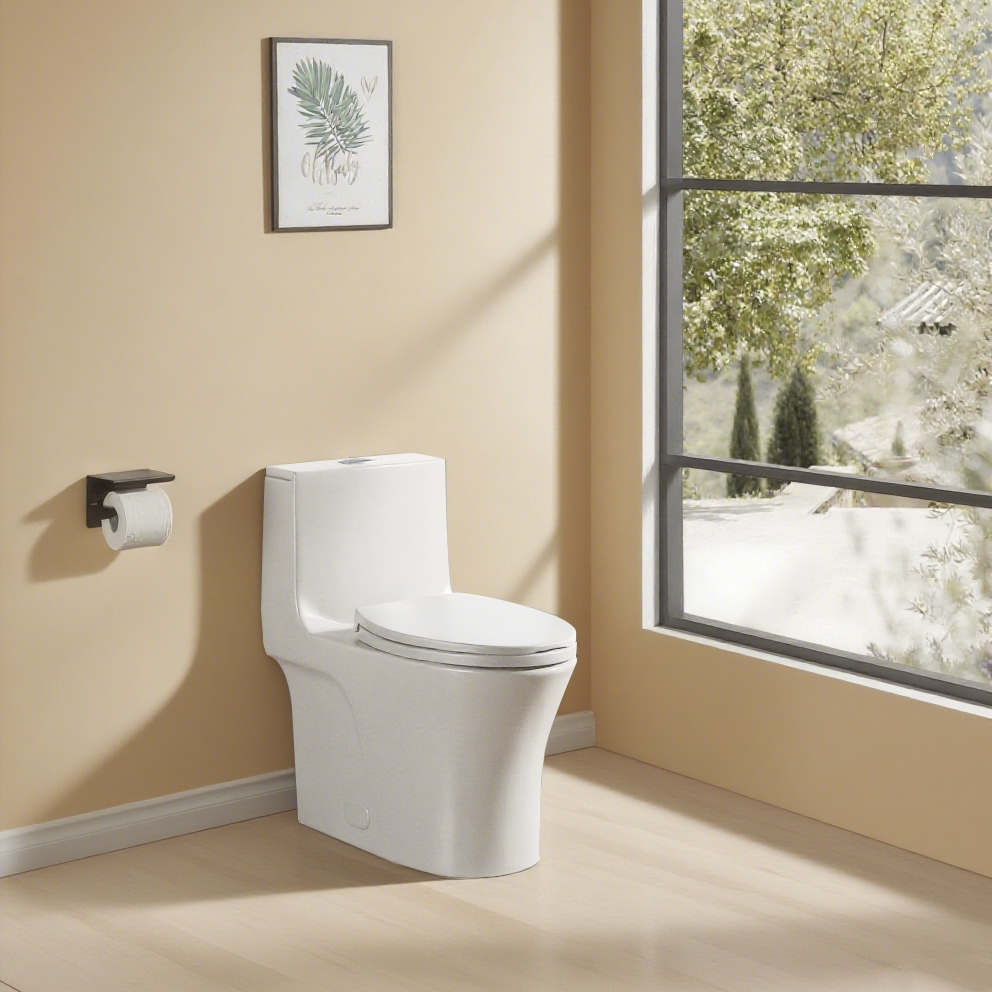 Dual-Flush Elongated Comfort One Piece Toilet with 1.1/1.6 GPF Water-Saving