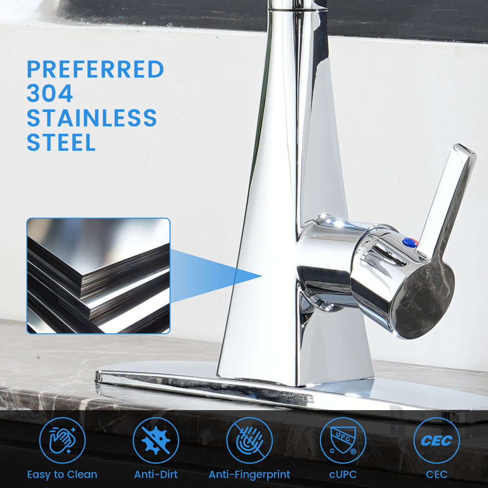 Touchless Dual-Sensor Pull-Down Kitchen Faucet with Modern Design