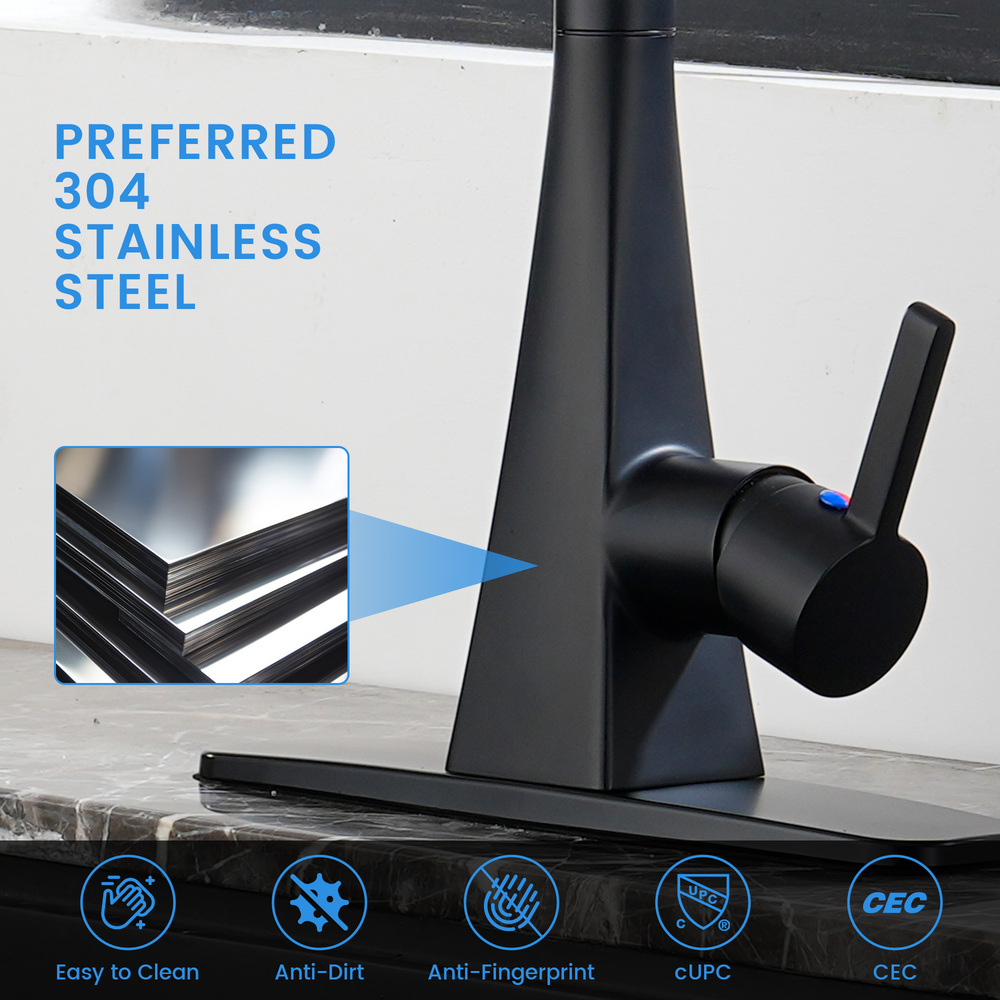 Touchless Dual-Sensor Pull-Down Kitchen Faucet with Modern Design