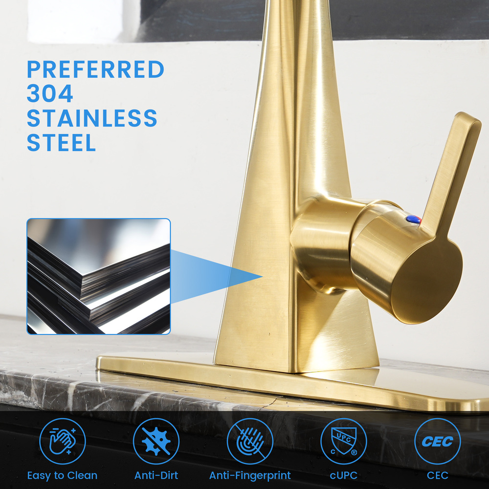 Touchless Dual-Sensor Pull-Down Kitchen Faucet with Modern Design