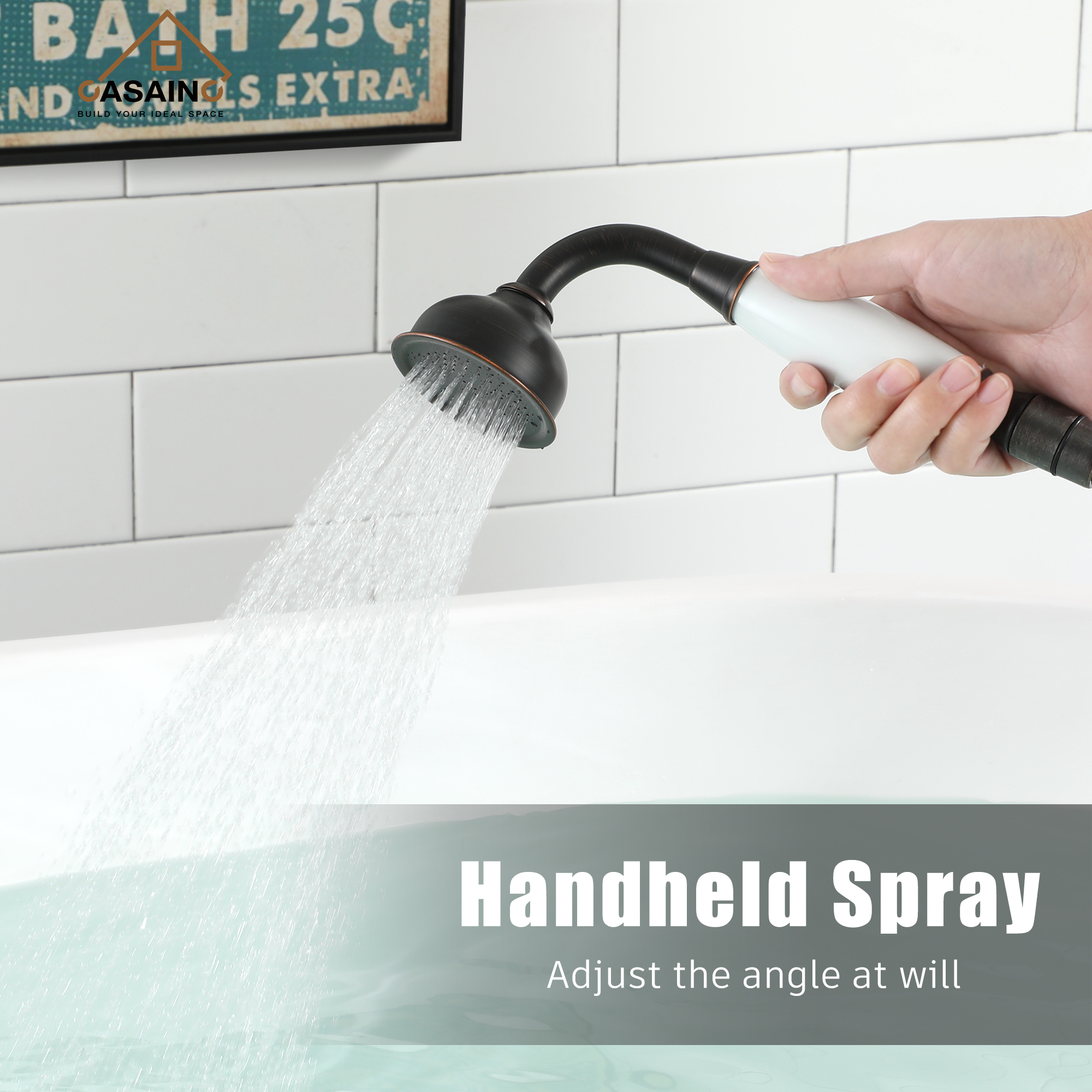 CASAINC Freestanding Bathtub Faucet with Hand Shower in Matte Black and More