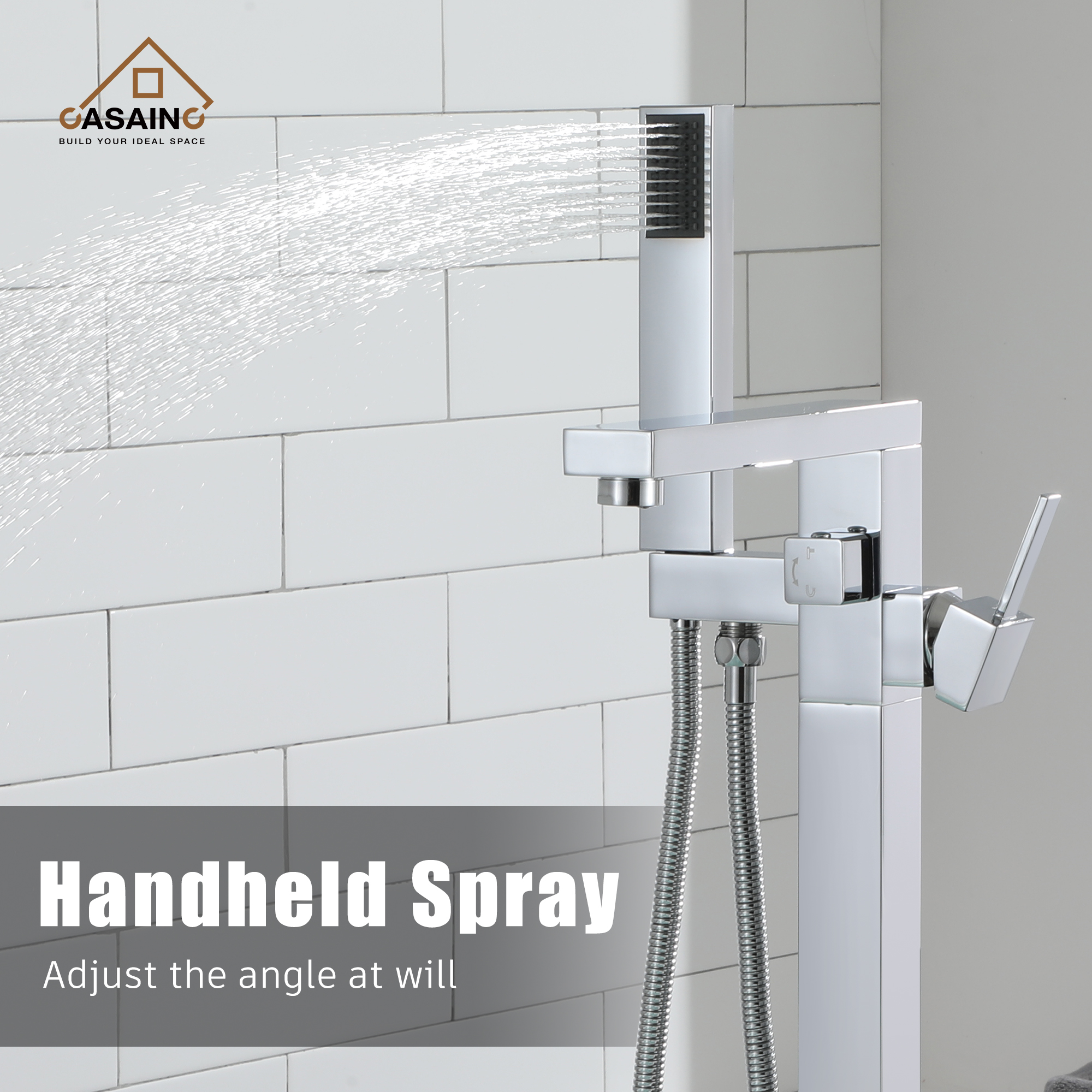 CASAINC Bathroom Tub Filler with Hand Shower in Brushed Nickel and More