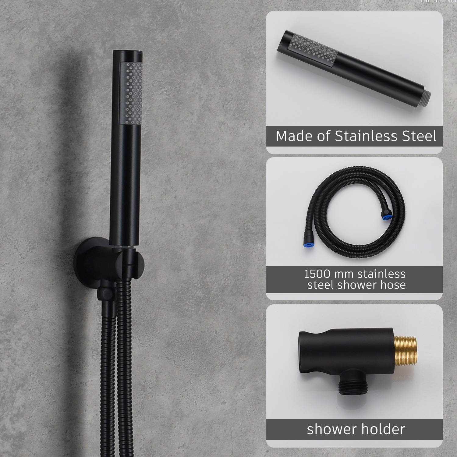 10" Wall Mount Rain Shower Head System with Handheld & Tub Faucet