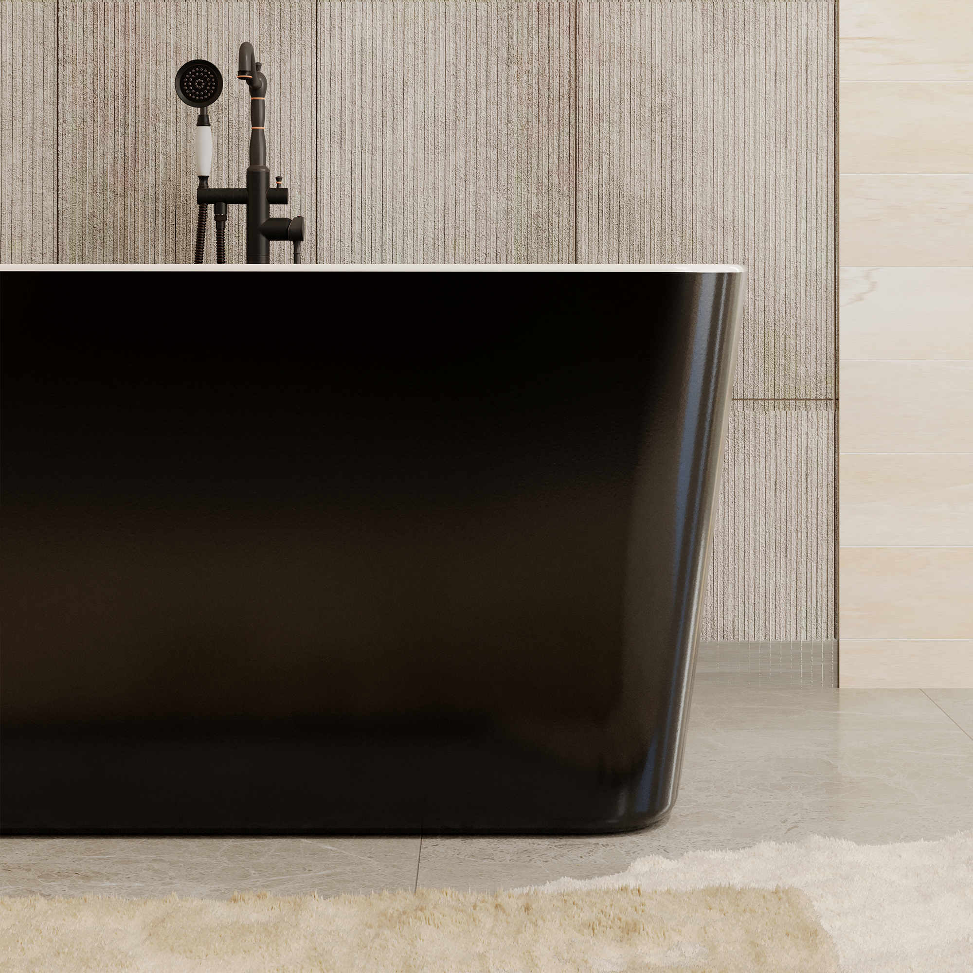 49" Acrylic Freestanding Japanese Soaking Bathtub with Sit-In Design