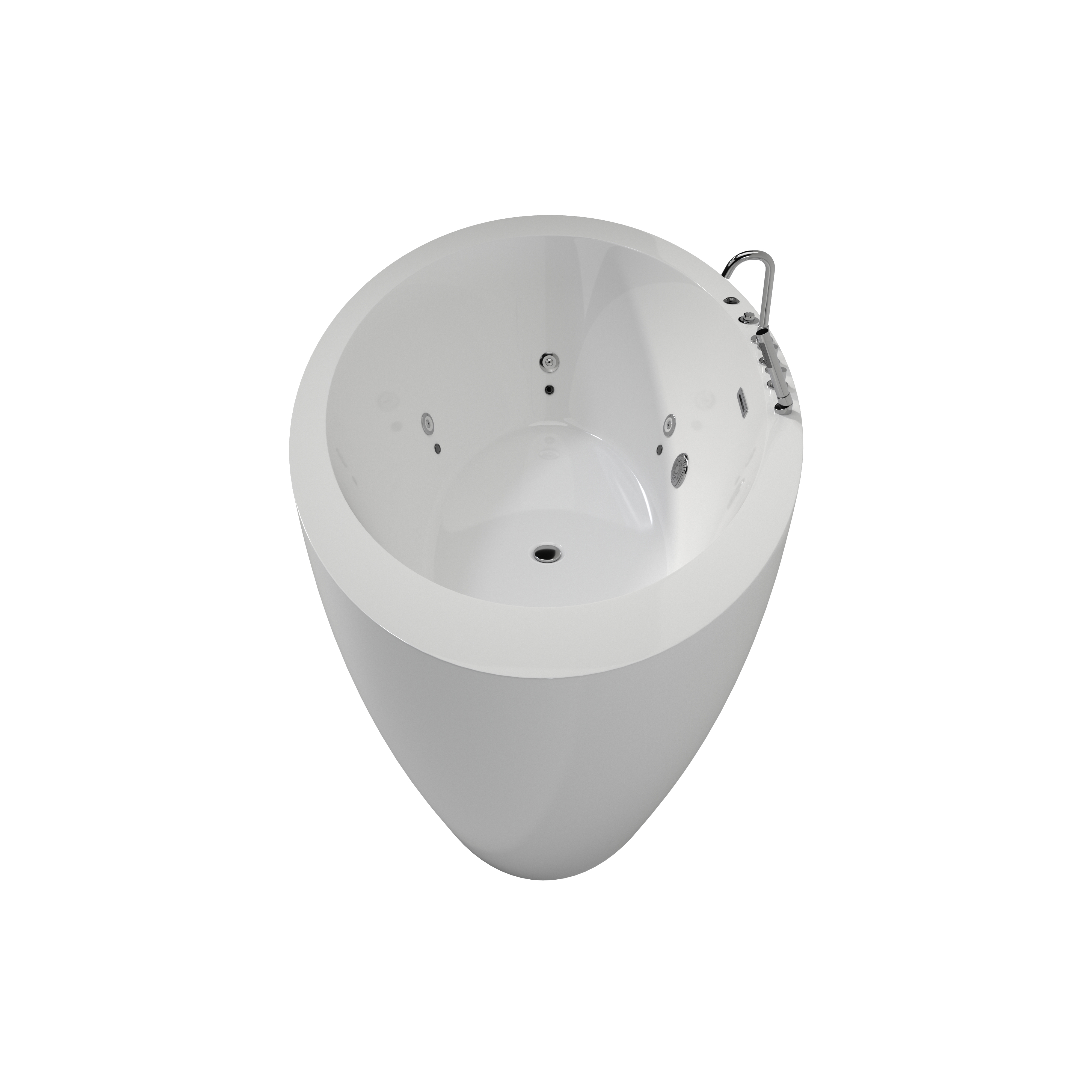 71" Minimalist Massage Freestanding Bathtub with LED Mood Light & Ergonomic Deep Soak