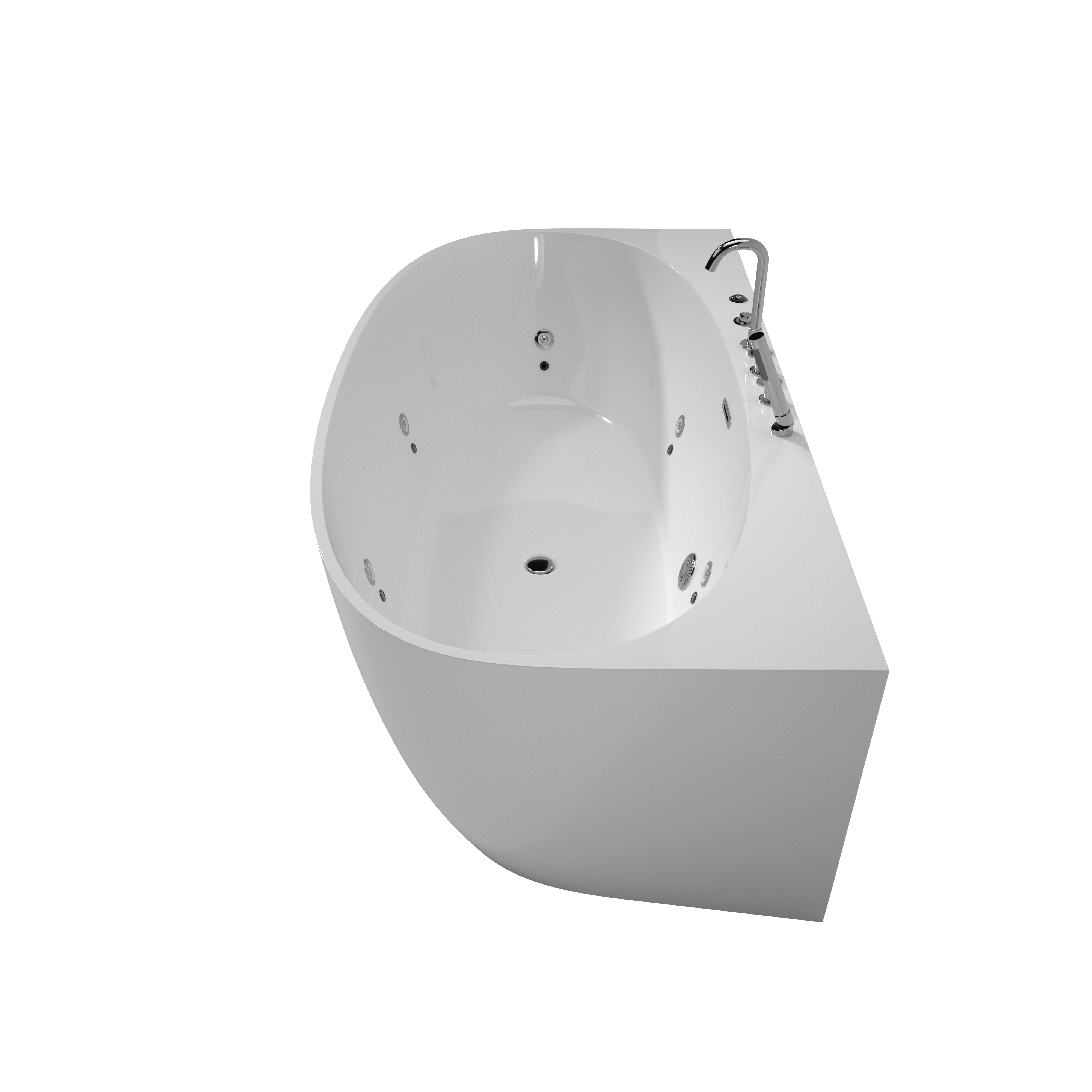 67" Freestanding Whirlpool Bathtub with 6 Hydro Jets & LED Mood Lighting