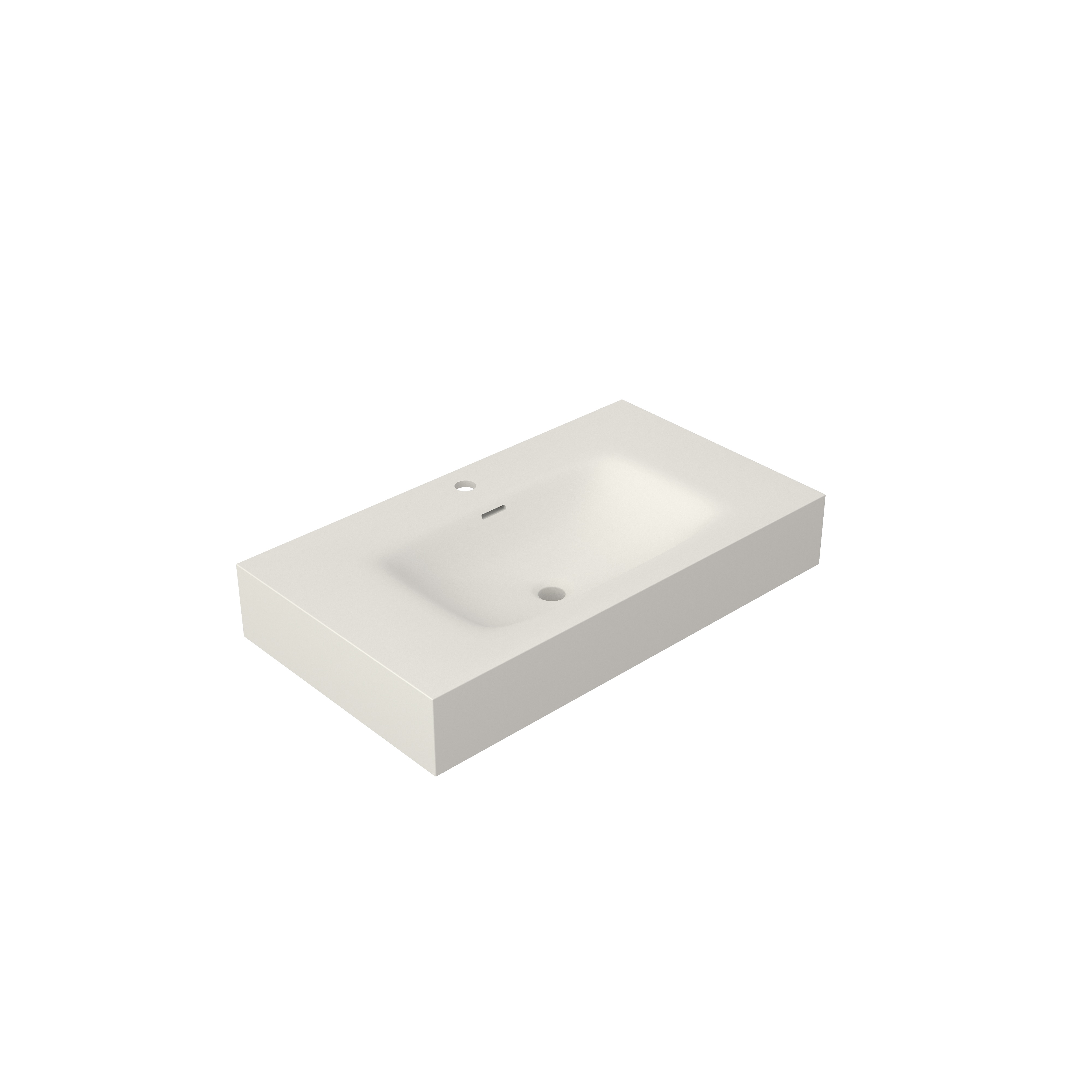 32 in. Solid Surface Wall-Mounted Basin Sink with Single Faucet Hole