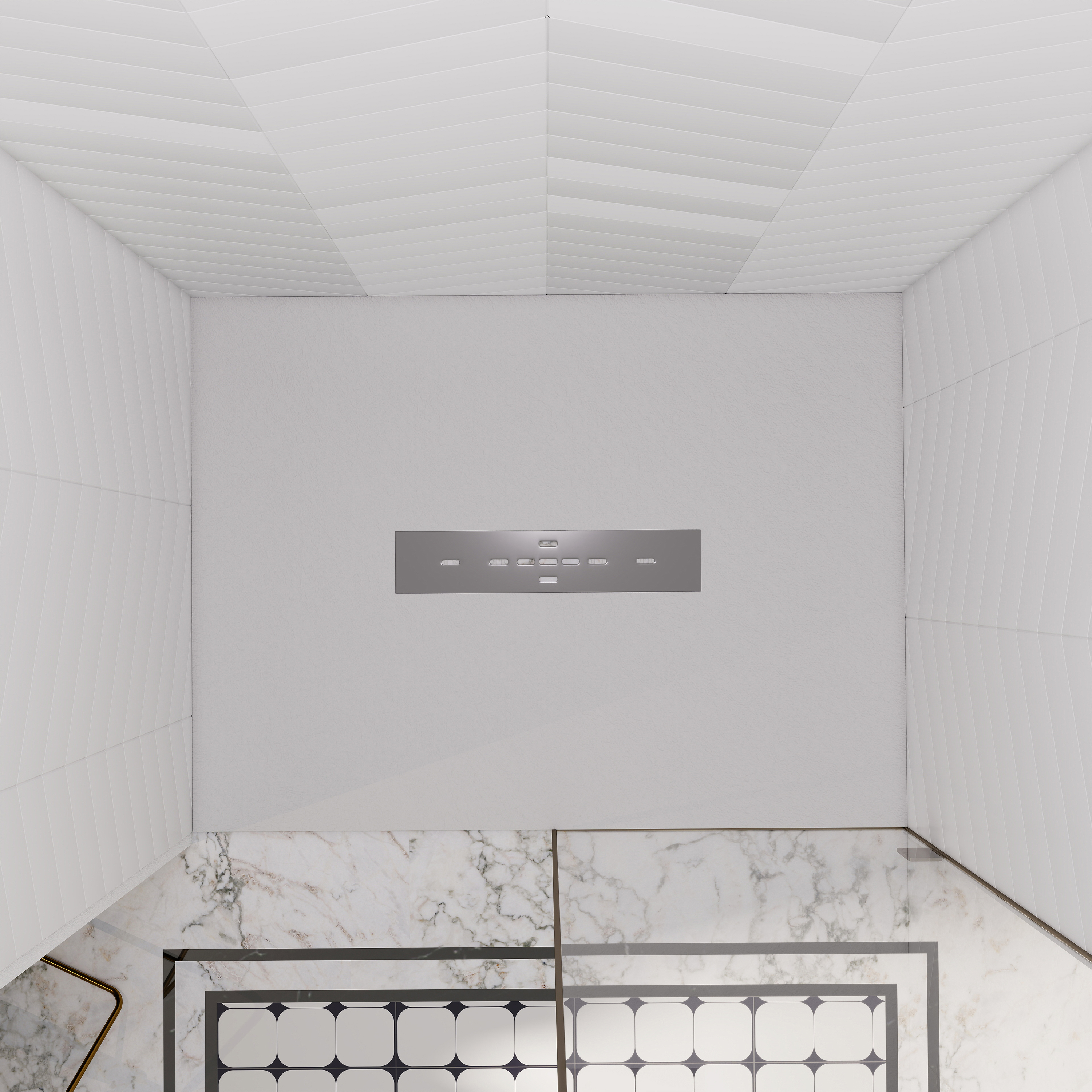 Durable SMC Composite Shower Base Pan with Center Drain in Black & White