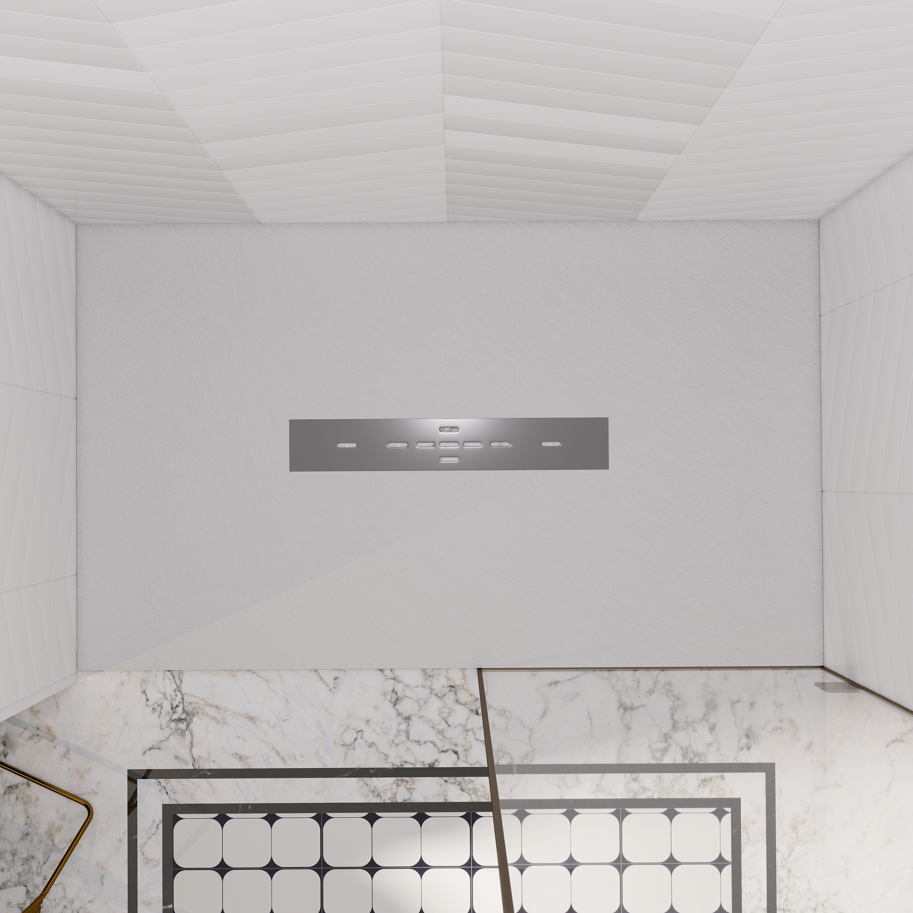 Durable SMC Composite Shower Base Pan with Center Drain in Black & White