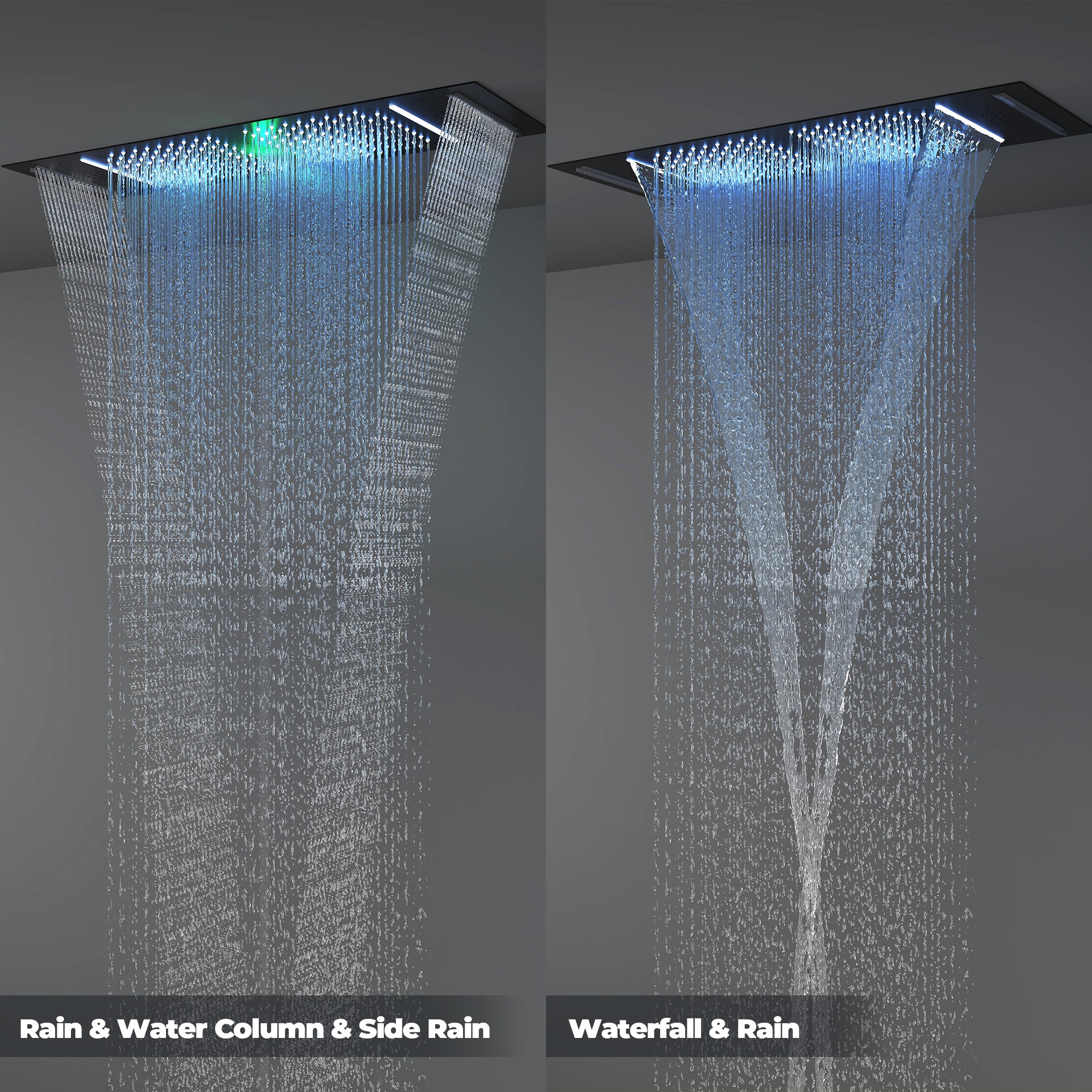35" x 12" 6-Function Thermostatic Shower System with Digital Touch Screen & LED Lights
