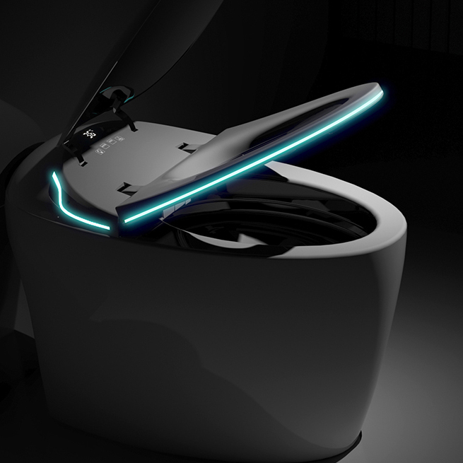 Smart Egg-Shaped Toilet with Built-in Bidet and Soft Ambient Light