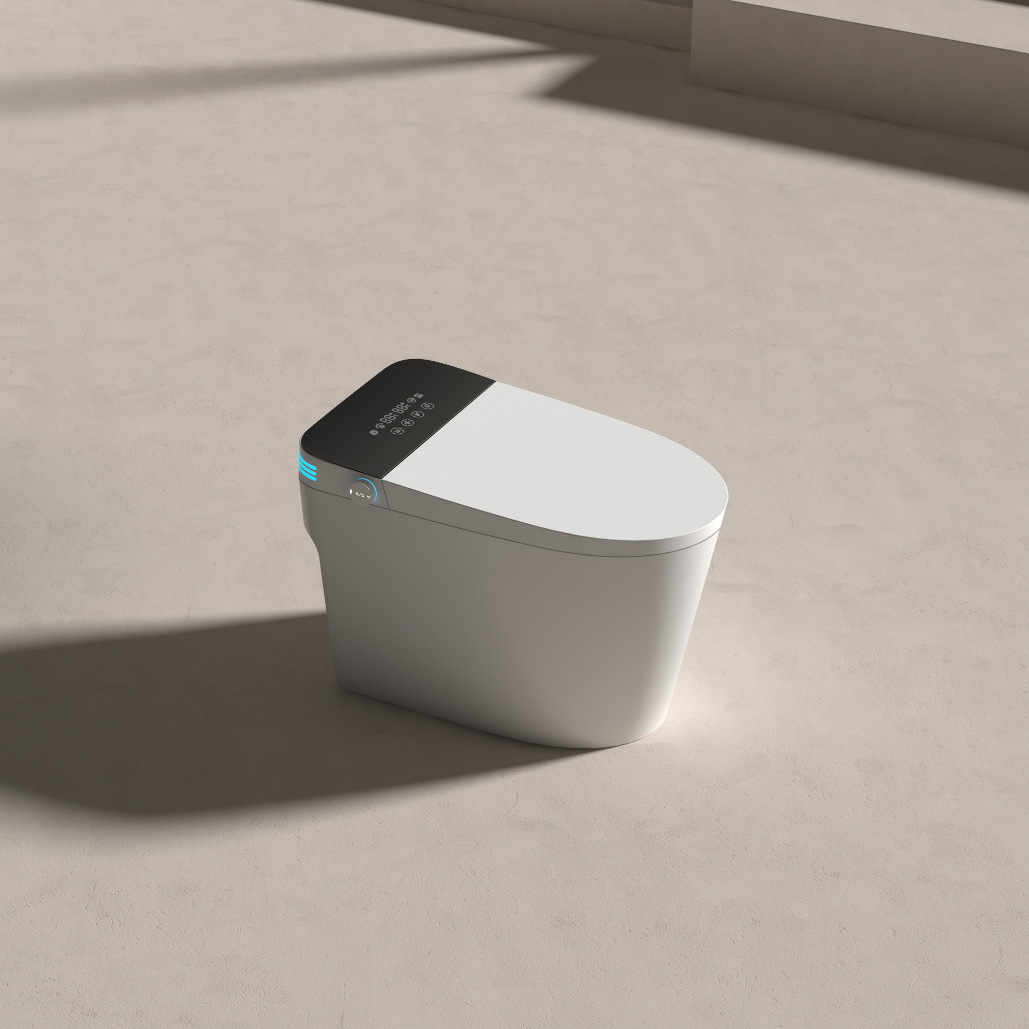 Black LED Display Smart Toilet with Built-in Bidet and Heated Seat