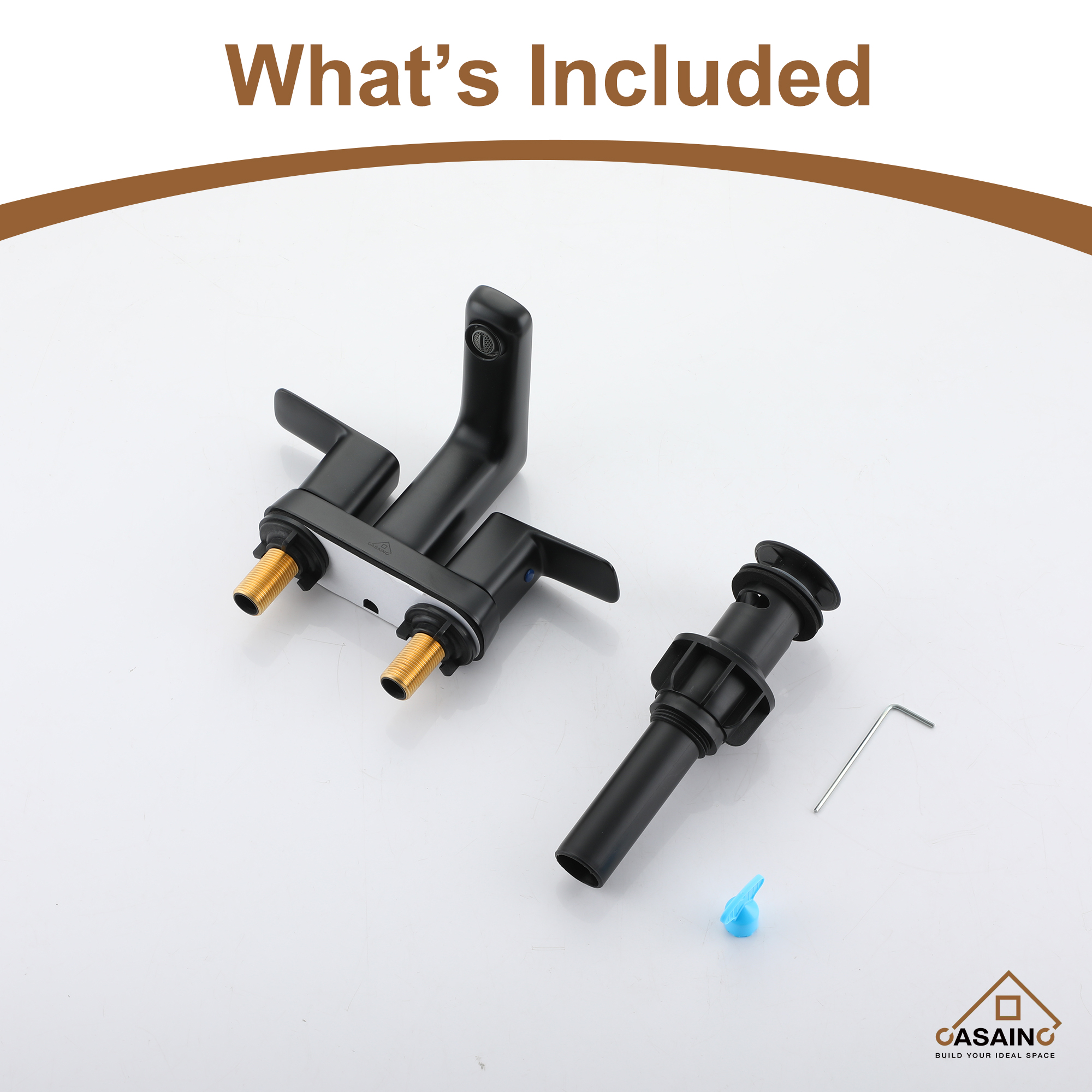 Premium 4-Inch Bathroom Vanity Faucet Set with Dual Handles, Matte Black Finish