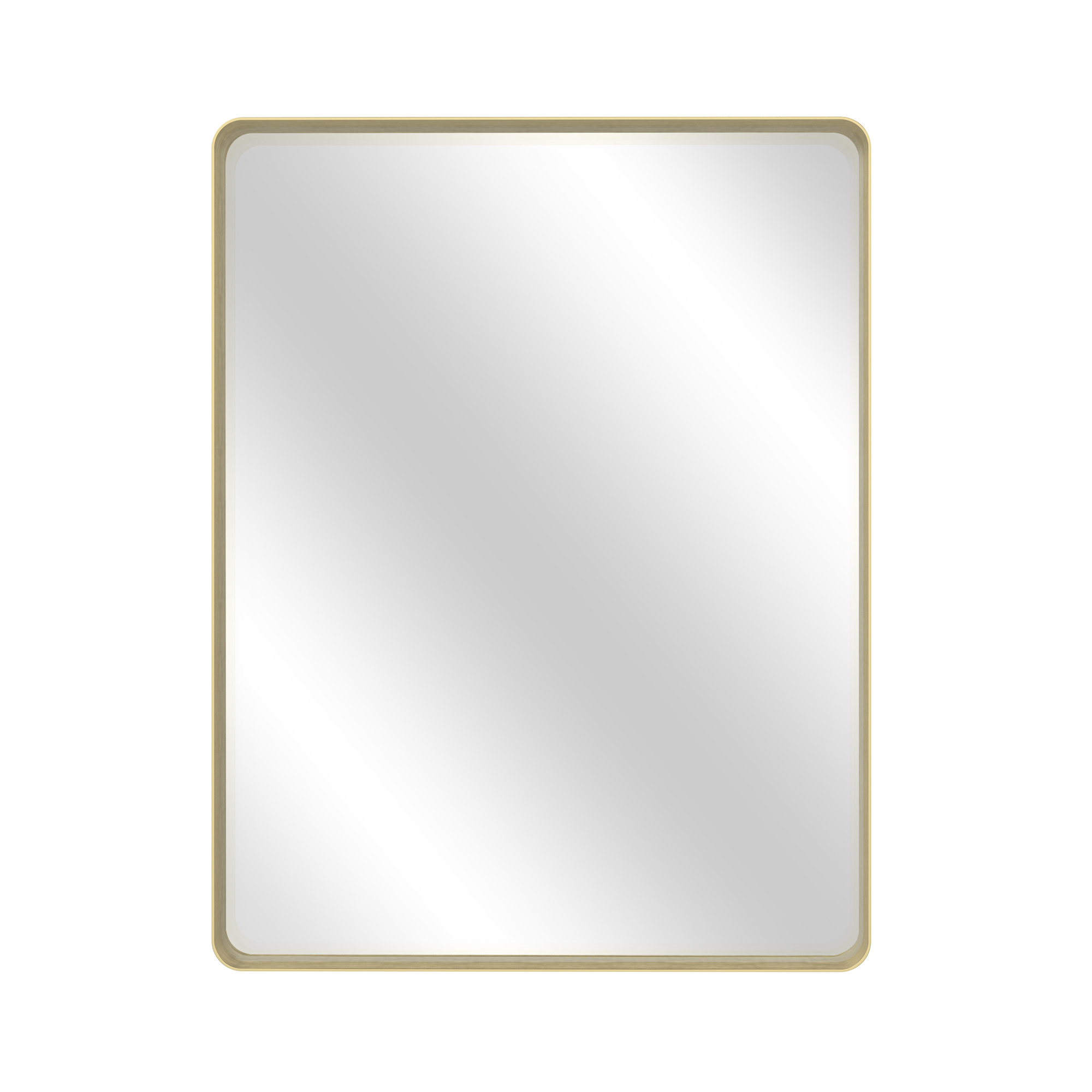 Tempered Glass Wall-Mounted Mirror with Gold Metal Frame
