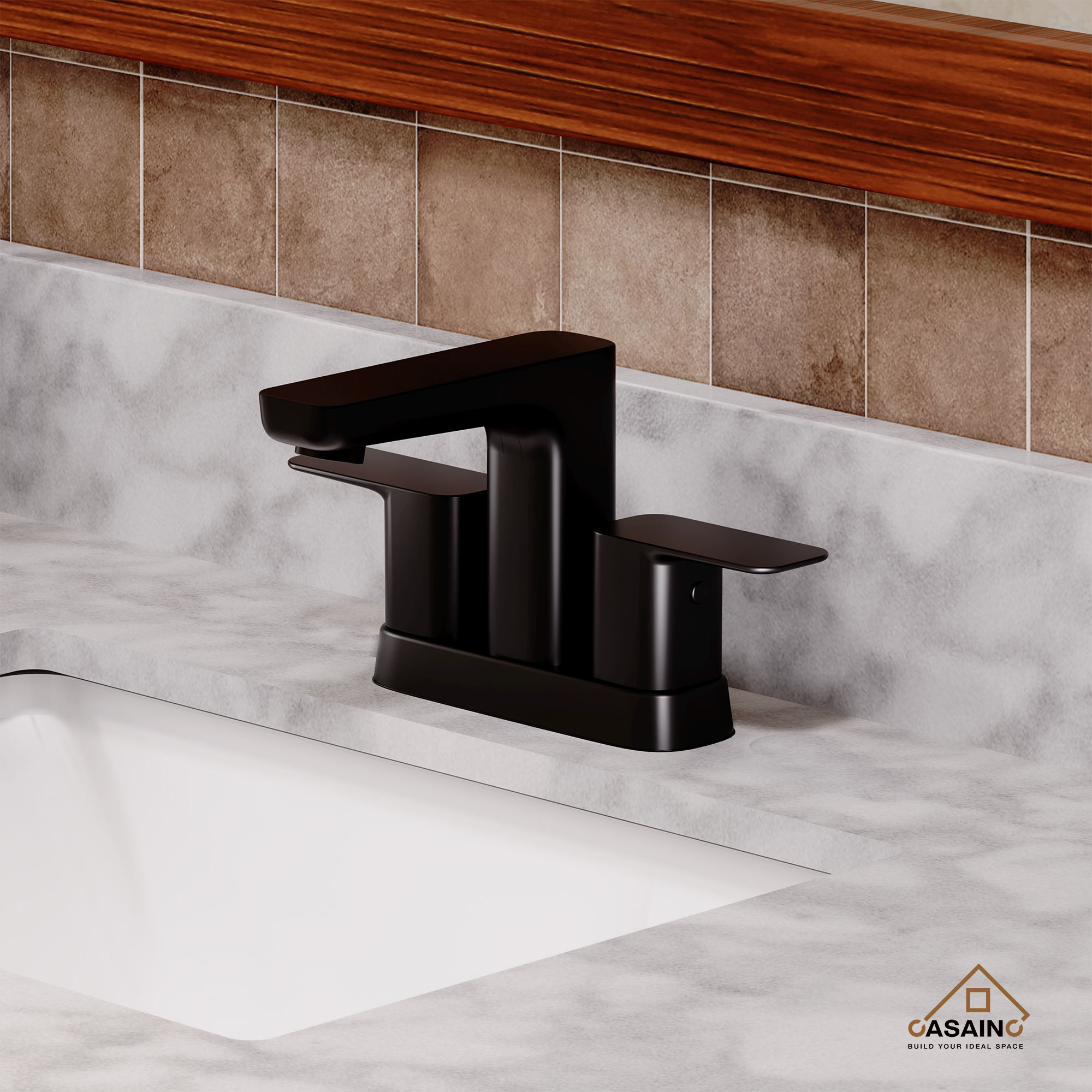 Premium 4-Inch Bathroom Vanity Faucet Set with Dual Handles, Matte Black Finish