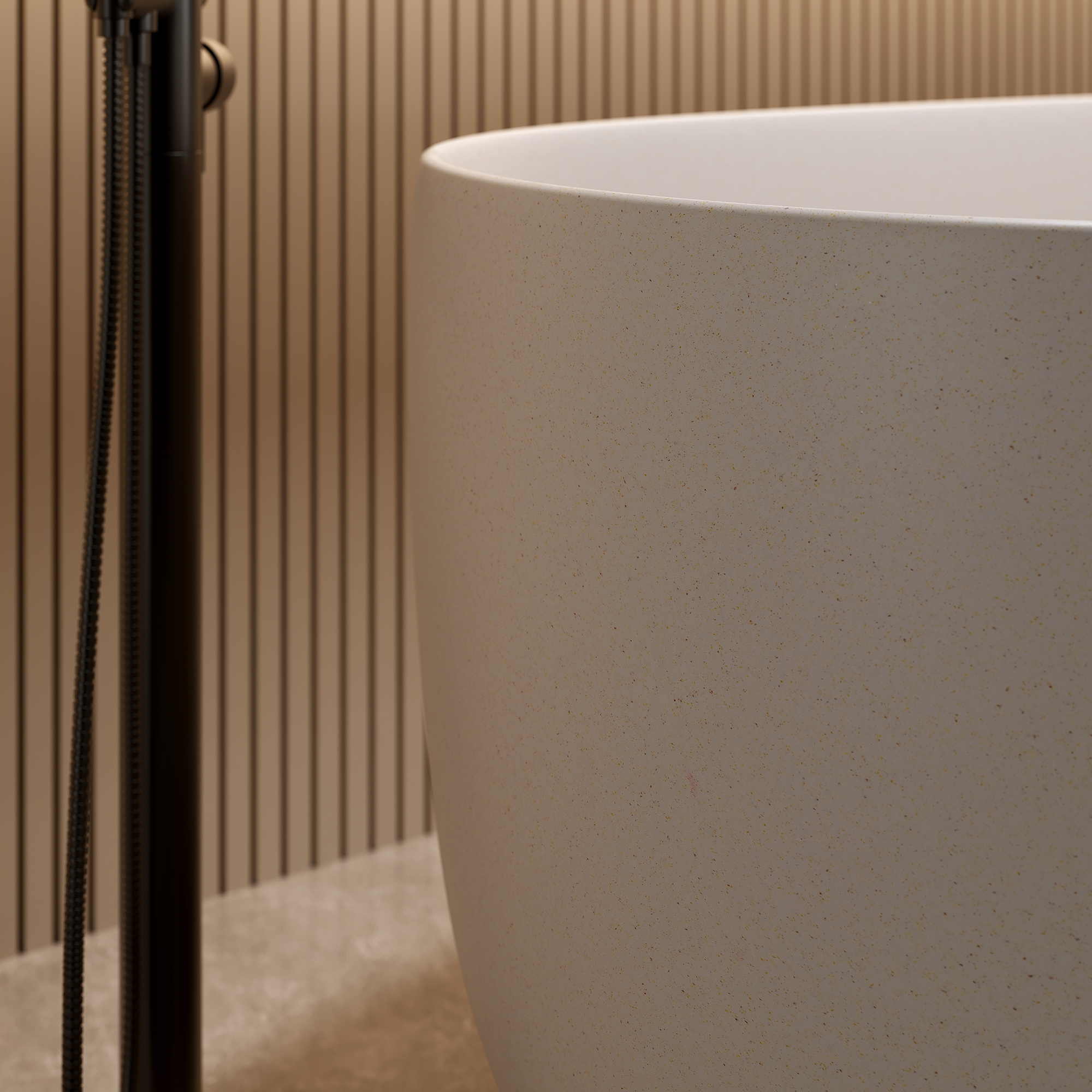 51" Freestanding Stone Resin Soaking Tub with Smooth Hand-Polished Surface, Pine Crest, Shadow Whisper