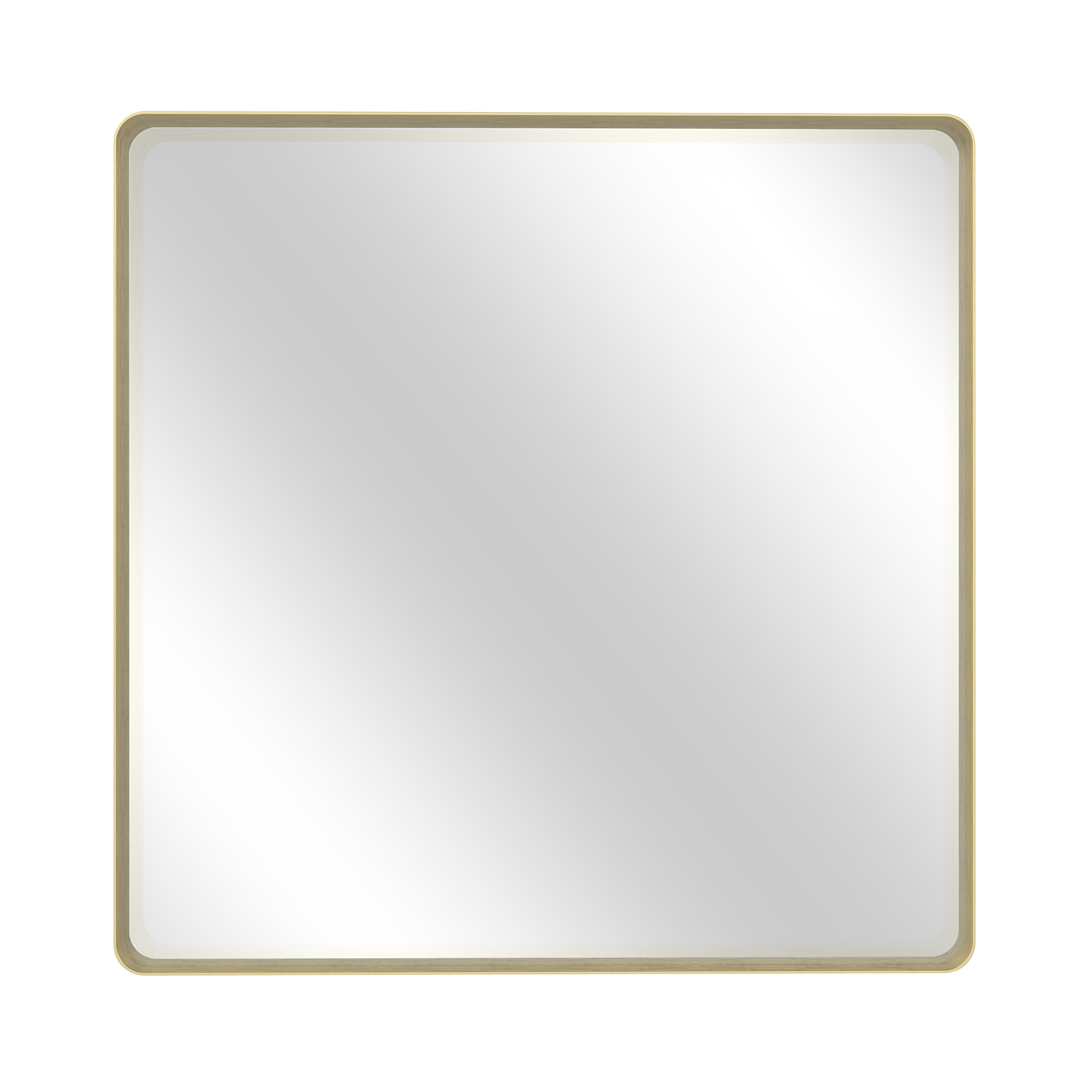Tempered Glass Wall-Mounted Mirror with Gold Metal Frame