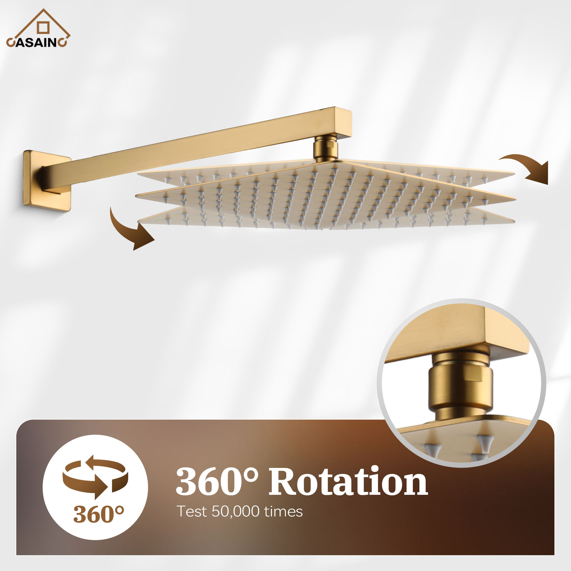 10" Wall Mount Rain Shower Shower System With Hand Shower & Slide Bar