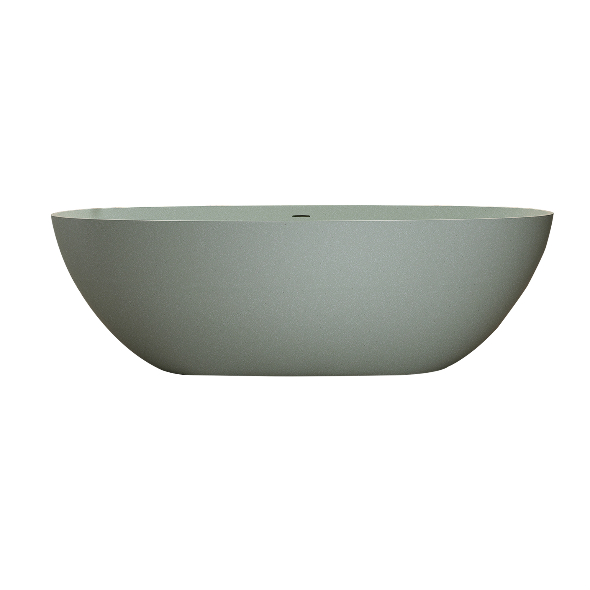 55" Freestanding Bathtub Resin Stone Soaking Bathtub Solid Surface Modern Tubs with Overflow and Pop-up Drain 