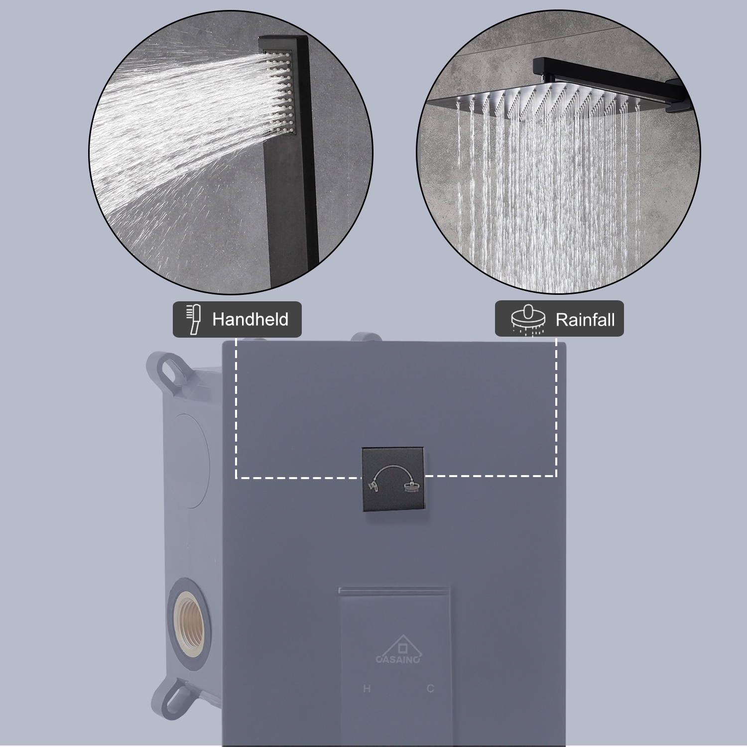 10" Wall Mounted Dual Shower Head Shower System with Hand Shower