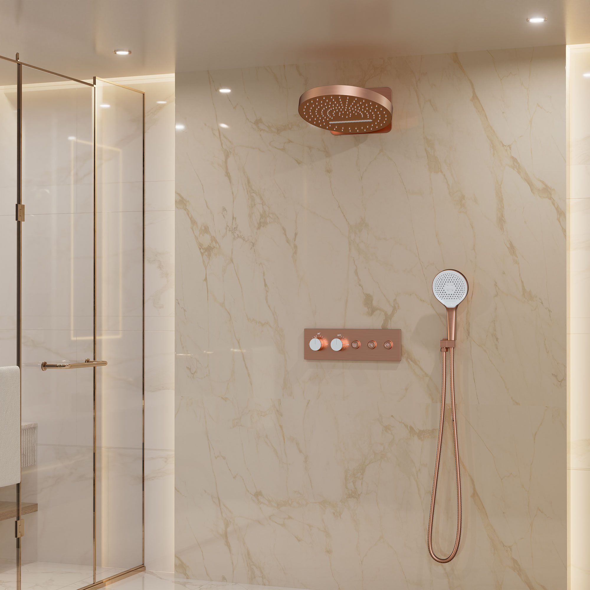 16'' Round Rainfall Multifunctional Shower System With 3-Spray Modes