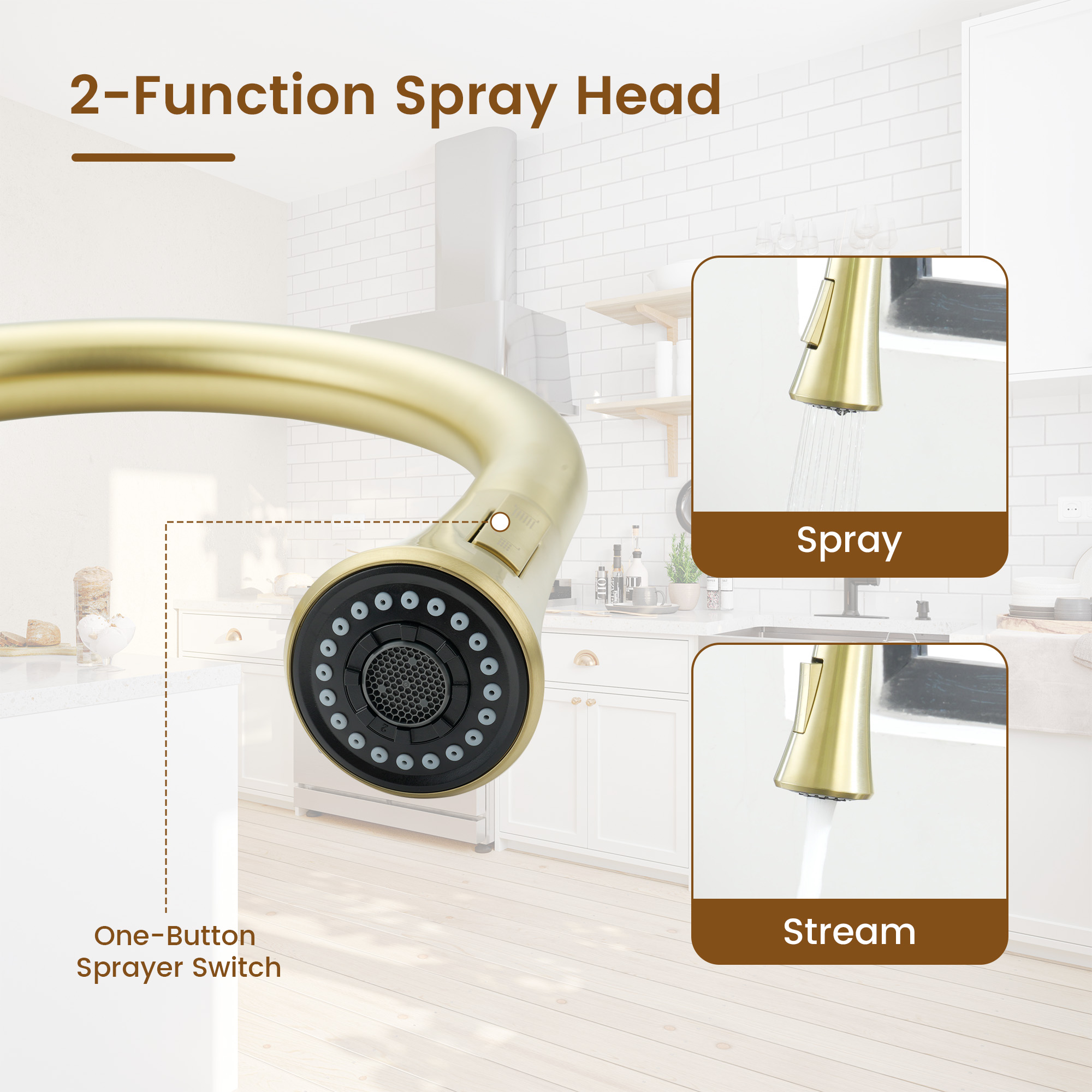 Smart Voice-Controlled Kitchen Faucet with Pull Down Sprayer and Touchless Technology