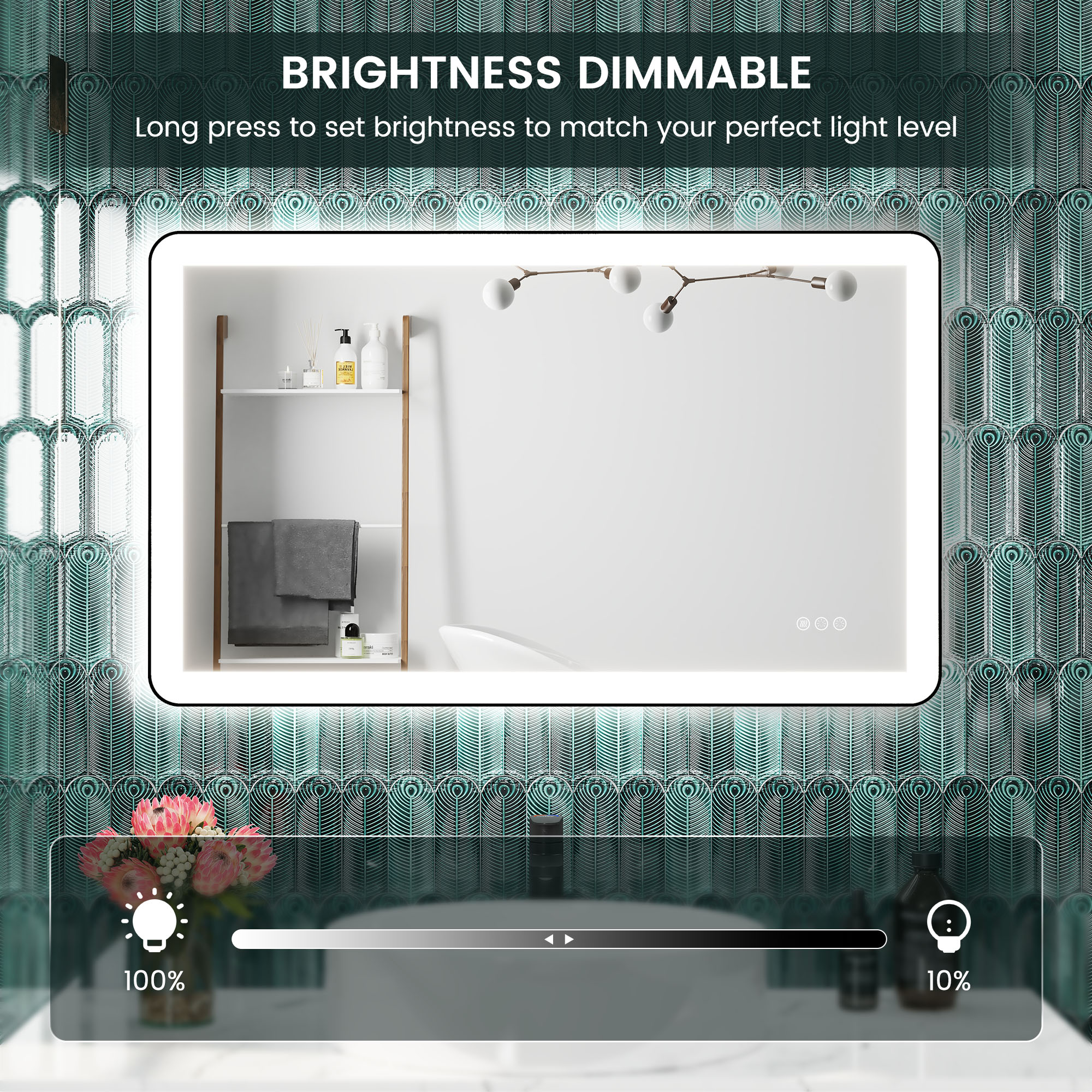 Anti-Fog LED Bathroom Mirror with Aluminum Frame