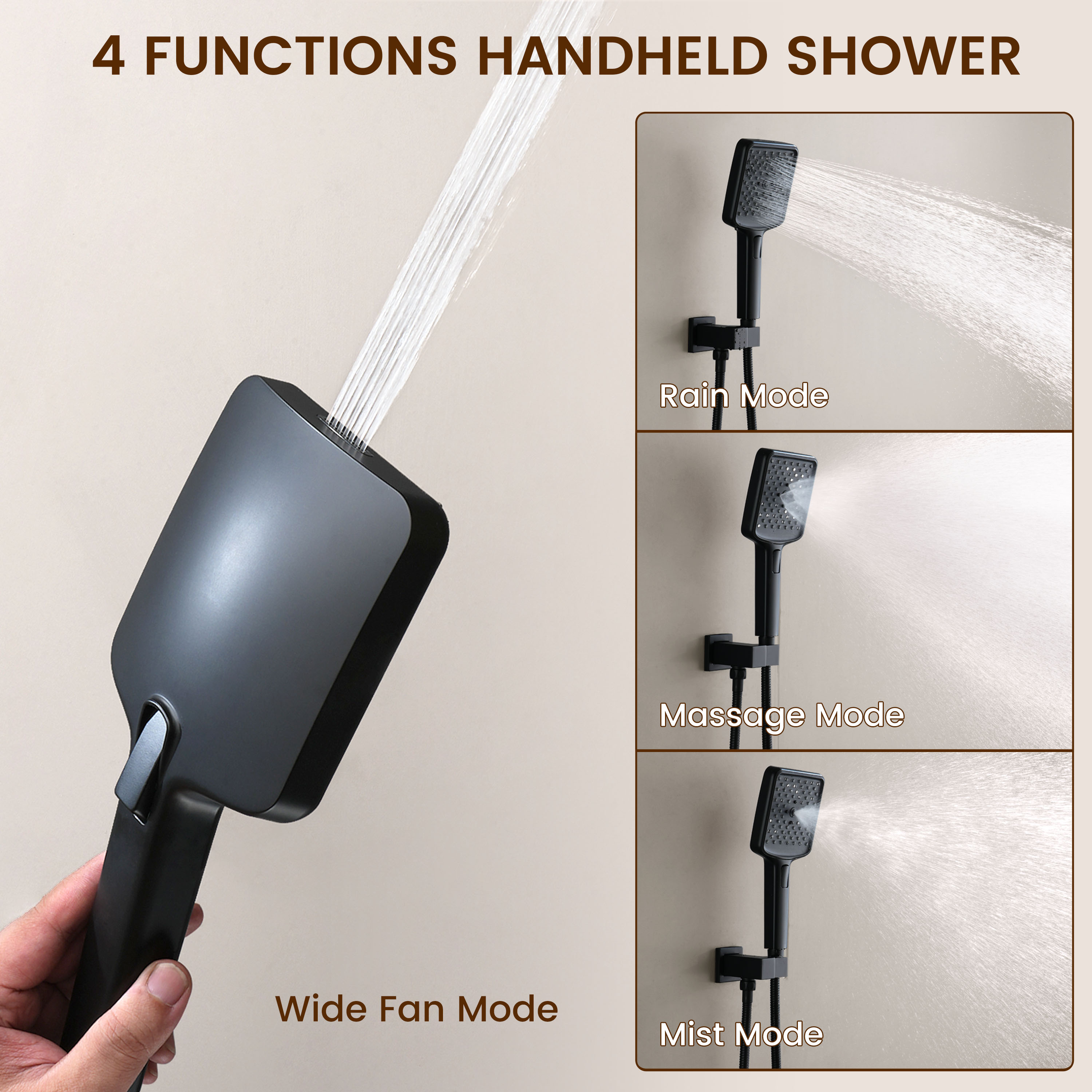 12-inch Dual Shower System with 4-Function Handheld Shower