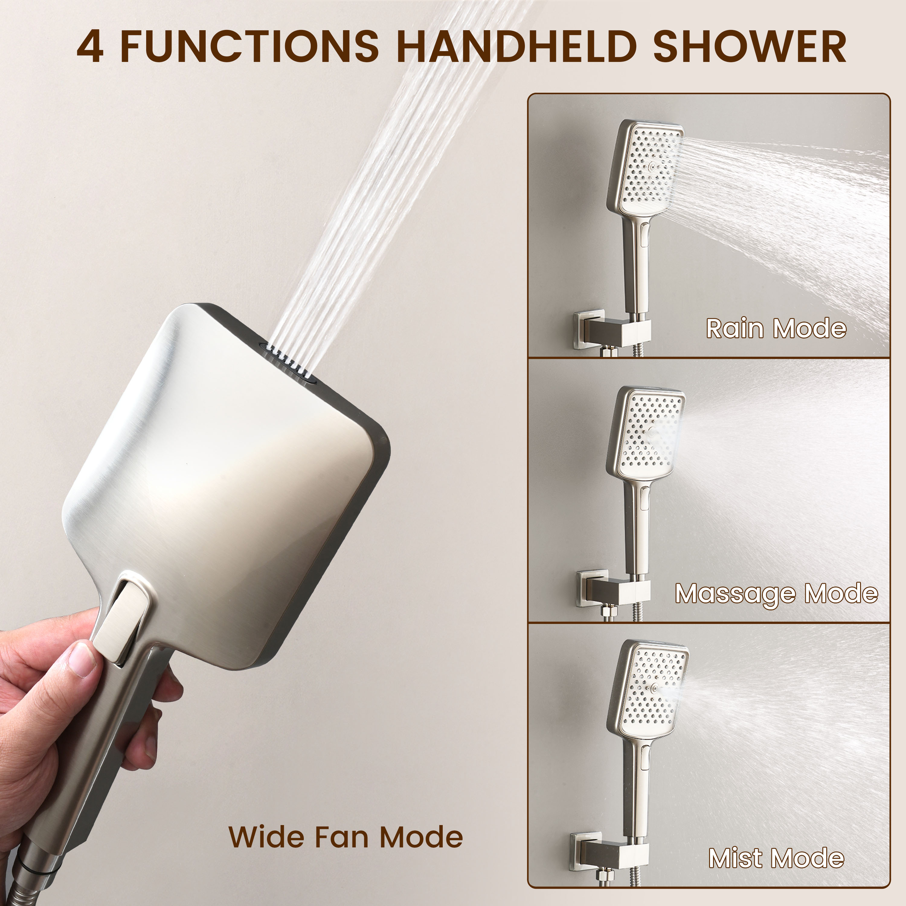 12-inch Dual Shower System with 4-Function Handheld Shower