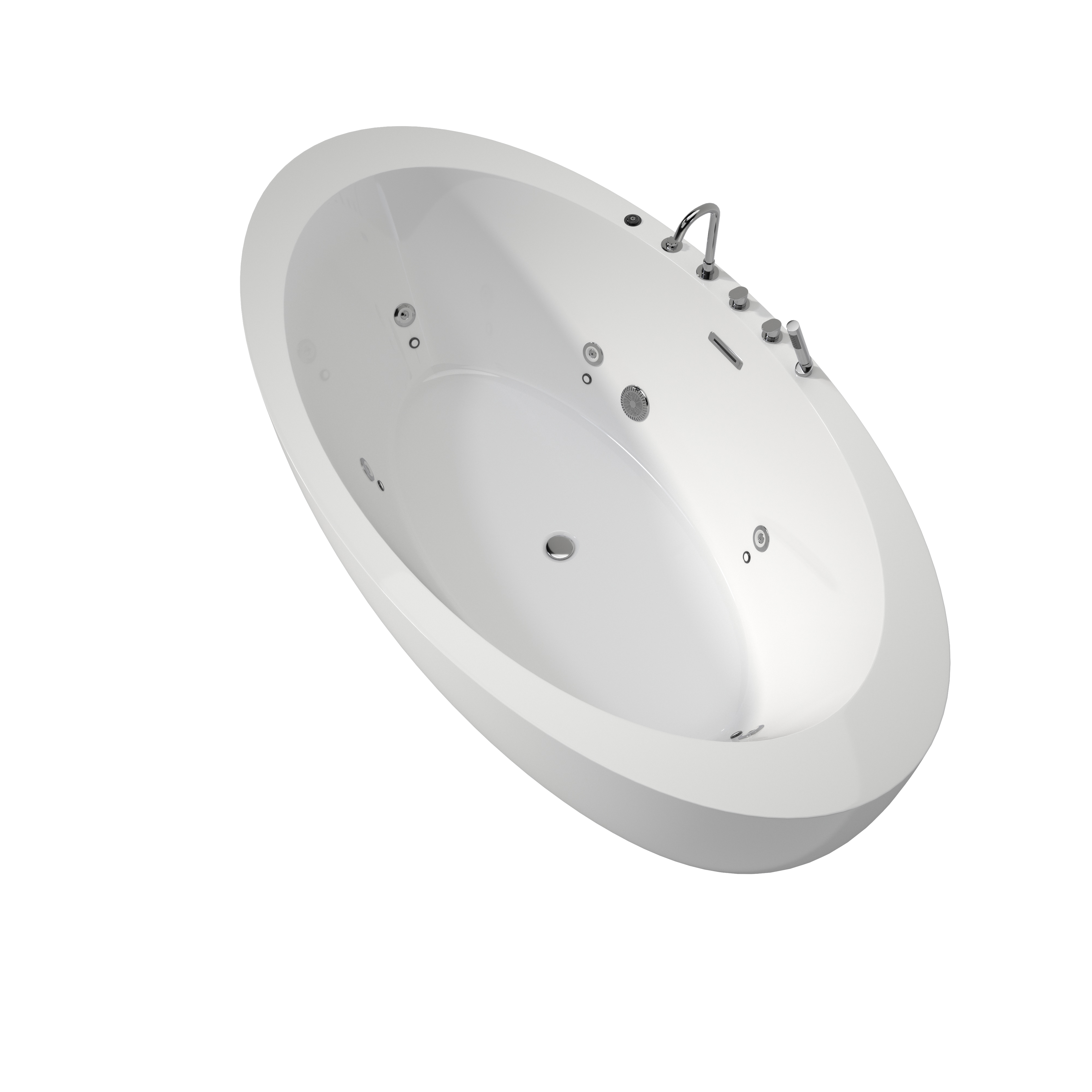 71" Minimalist Massage Freestanding Bathtub with LED Mood Light & Ergonomic Deep Soak