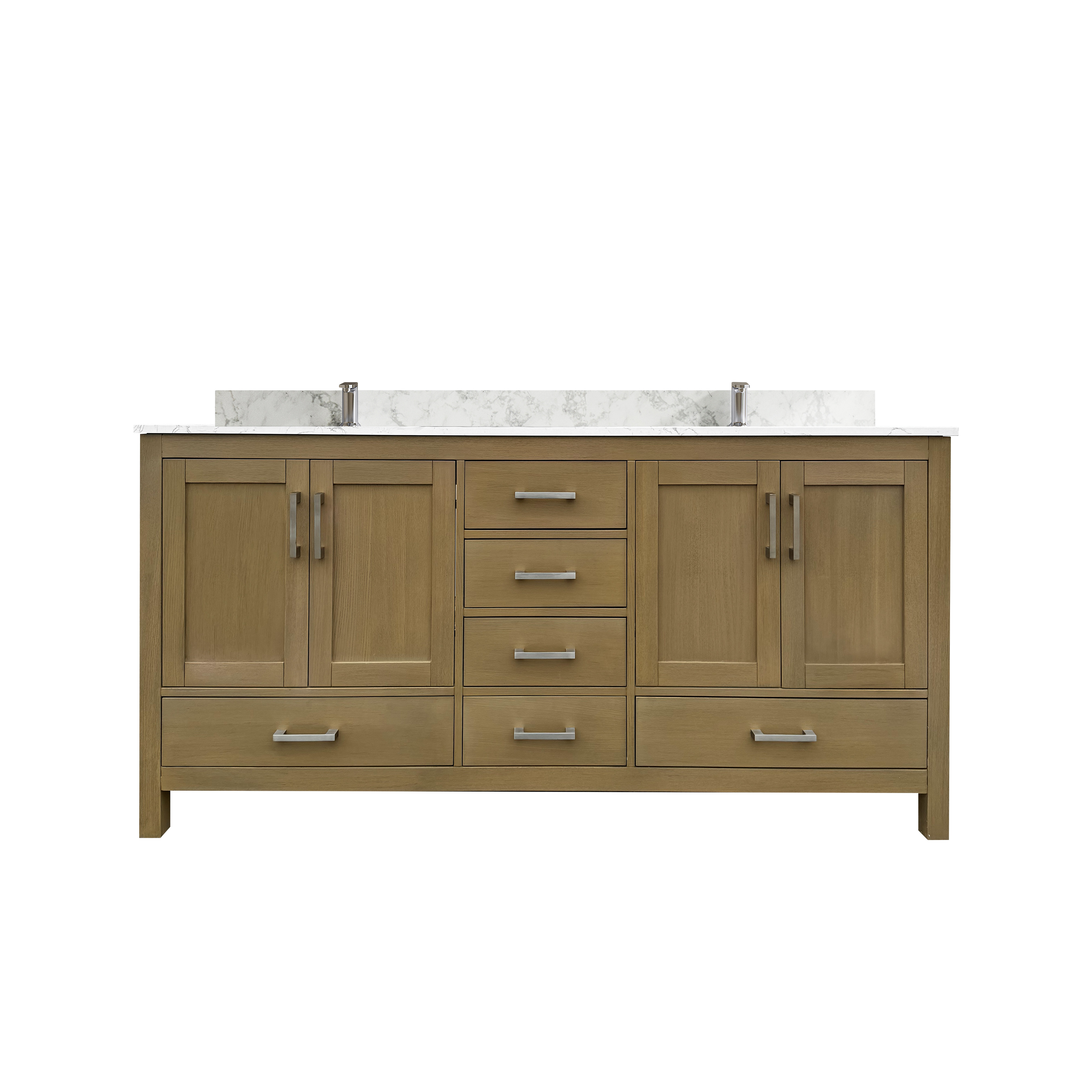 42"/55"/60"/72"/84" Warm Oak Freestanding Bathroom Vanity with Solid Wood Construction