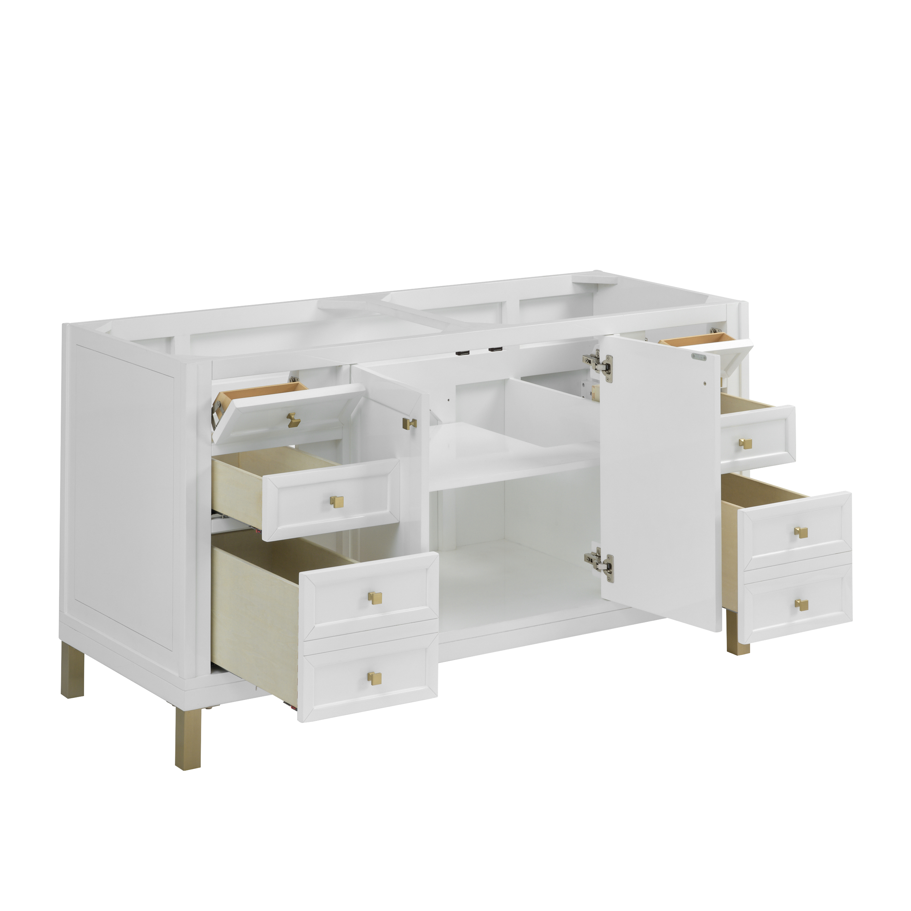James Martin Chicago 60" Double Vanity Cabinet with Double Doors, Drawers & Adjustable Shelves