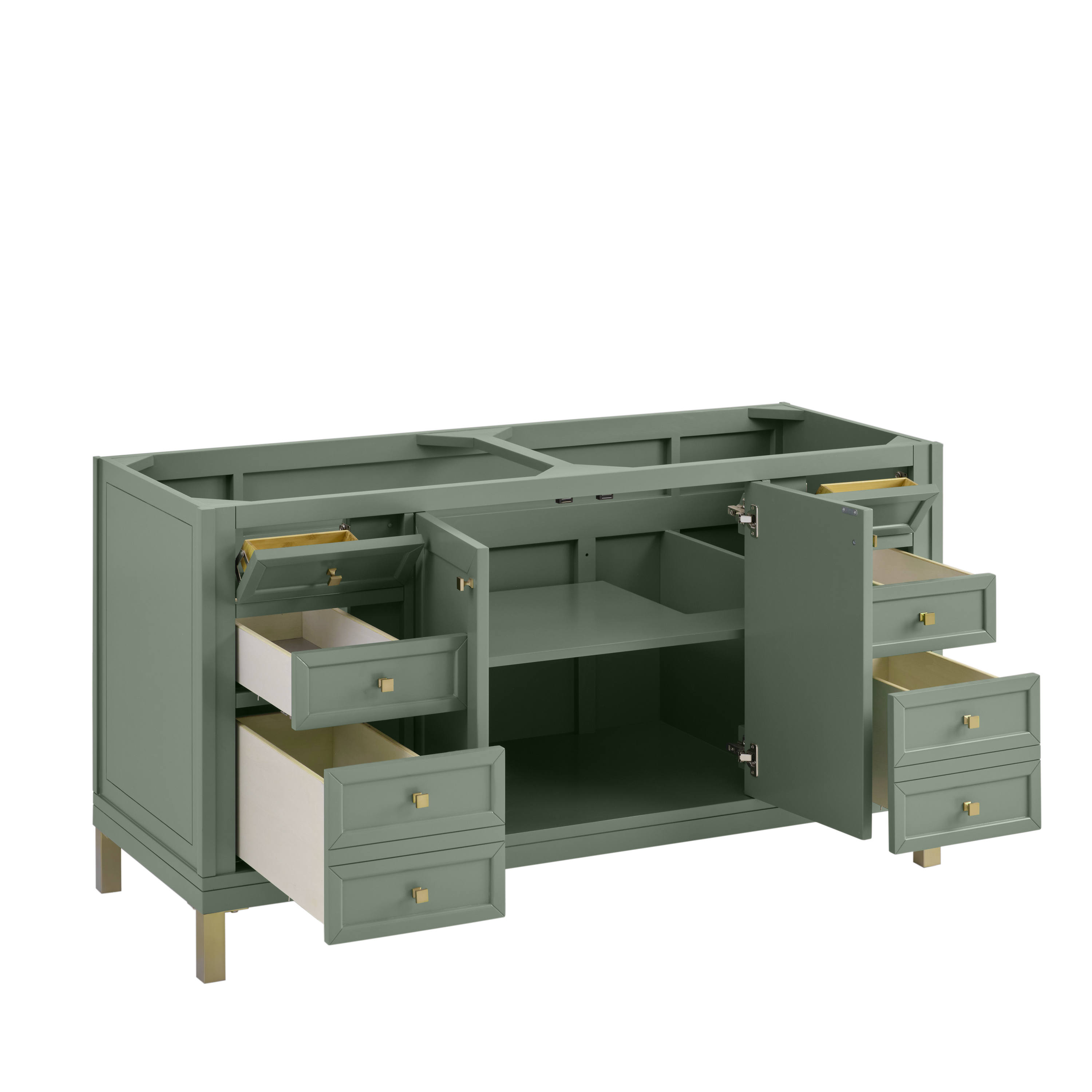 James Martin Chicago 60" Double Vanity Cabinet with Double Doors, Drawers & Adjustable Shelves